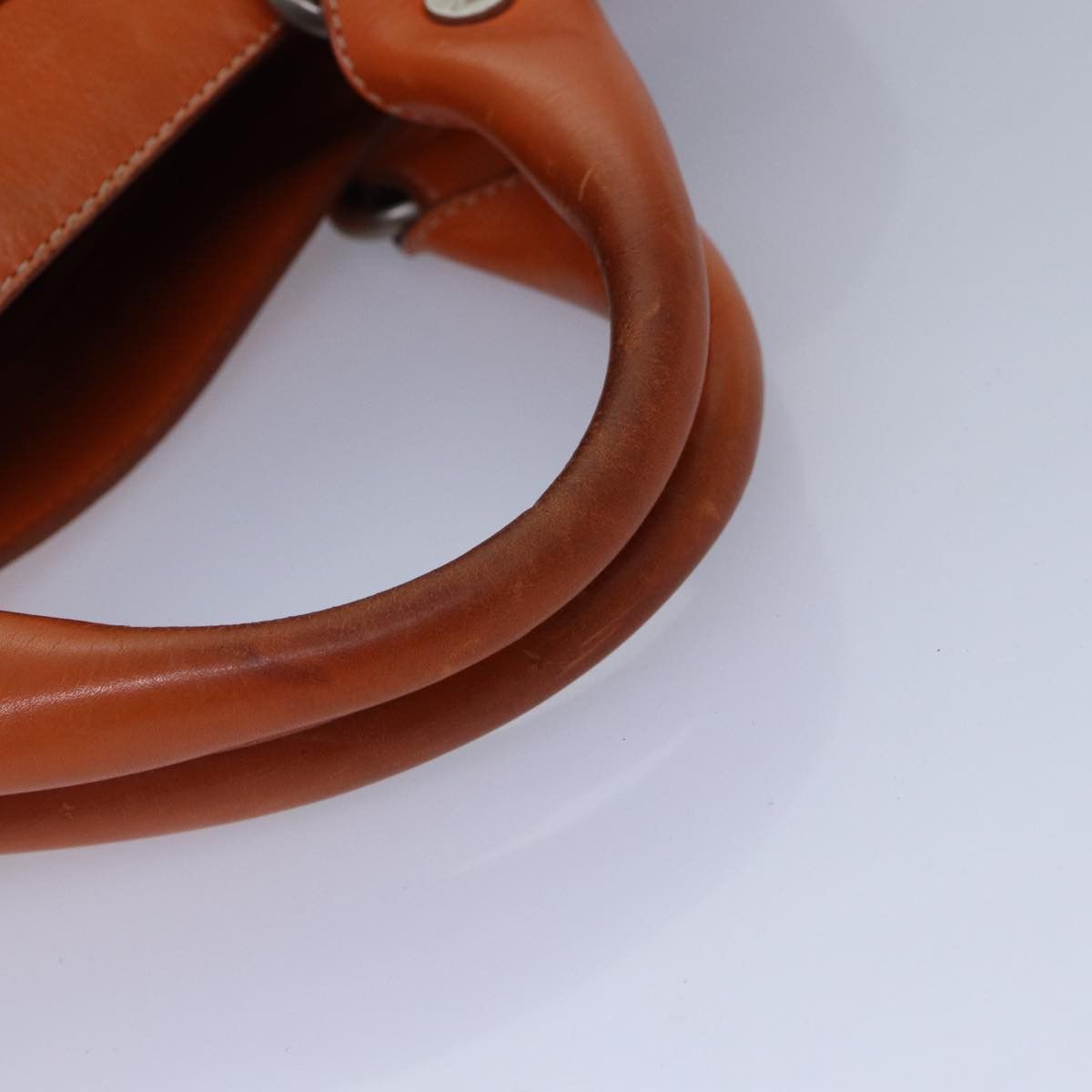 Celine CELINE Hand Bag Leather Orange Silver Size ONE SIZE - 7 Thumbnail