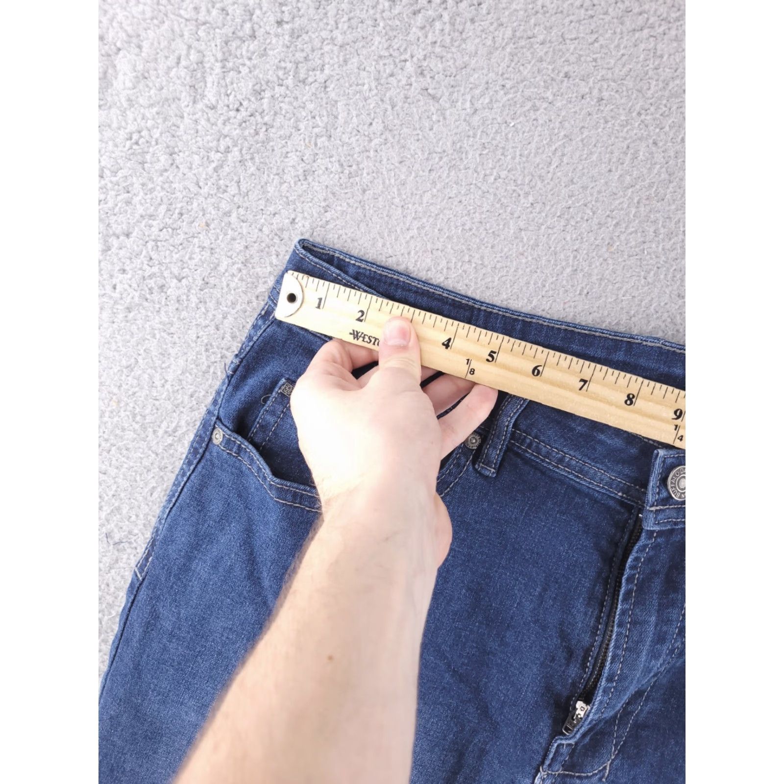 Vintage David Bitton Jeans Mens 36x31 Regular Straight Blue Jackson Jeans Mens 36 Straight Blue 90s? Size US 36 / EU 52 - 7 Thumbnail