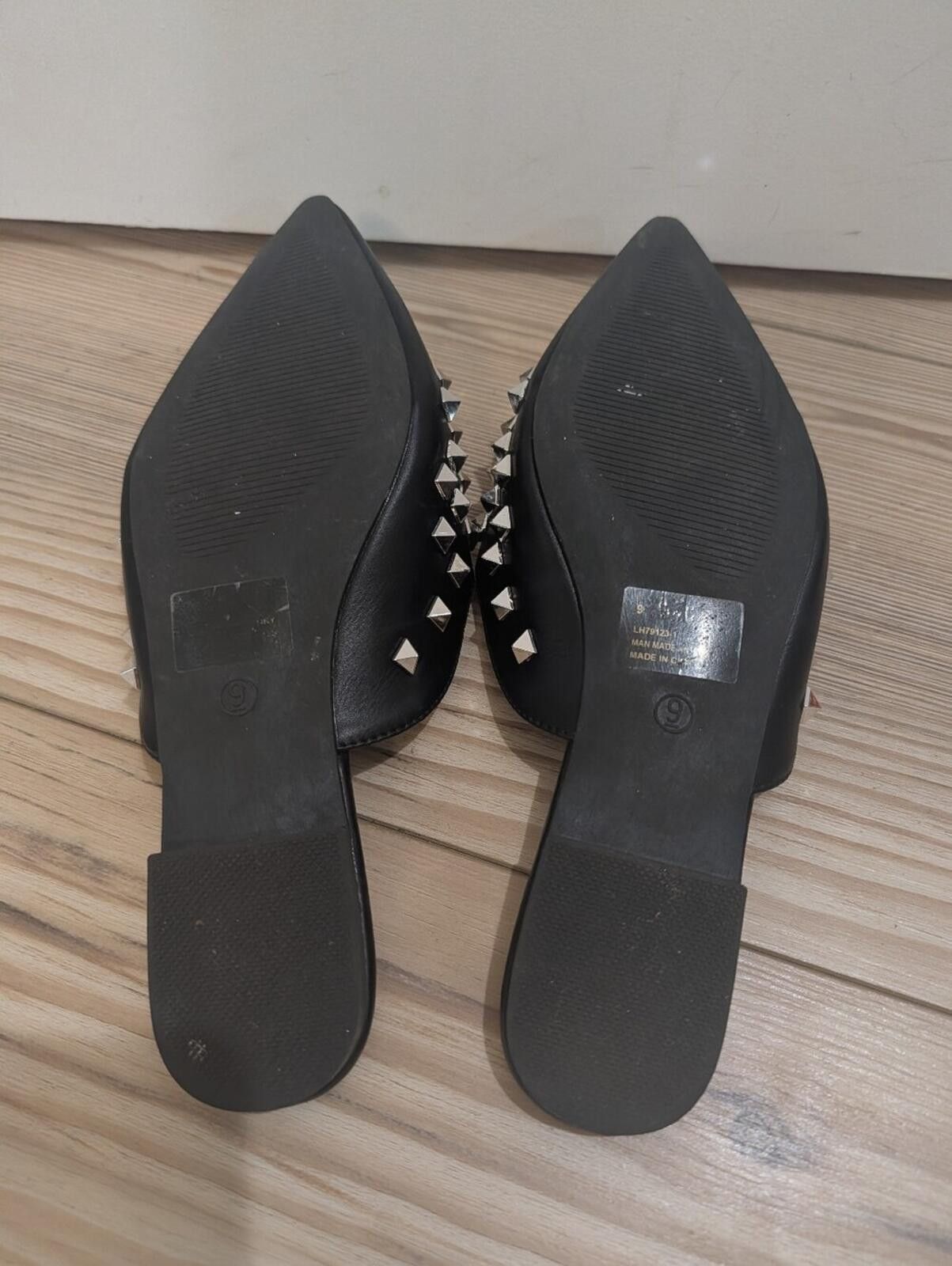 Other Cape Robbin Studded Pointed Toe Mules Black Silver Size 9 Size US 9 / IT 39 - 5 Thumbnail