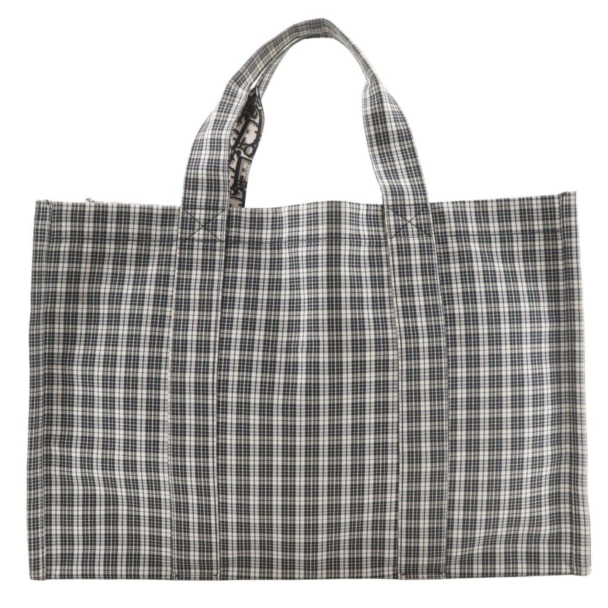 Dior Christian Dior Tote Bag Handbag Check 50-MA-0169 Cotton Black/White A4 Open for Women Size ONE SIZE - 1 Thumbnail