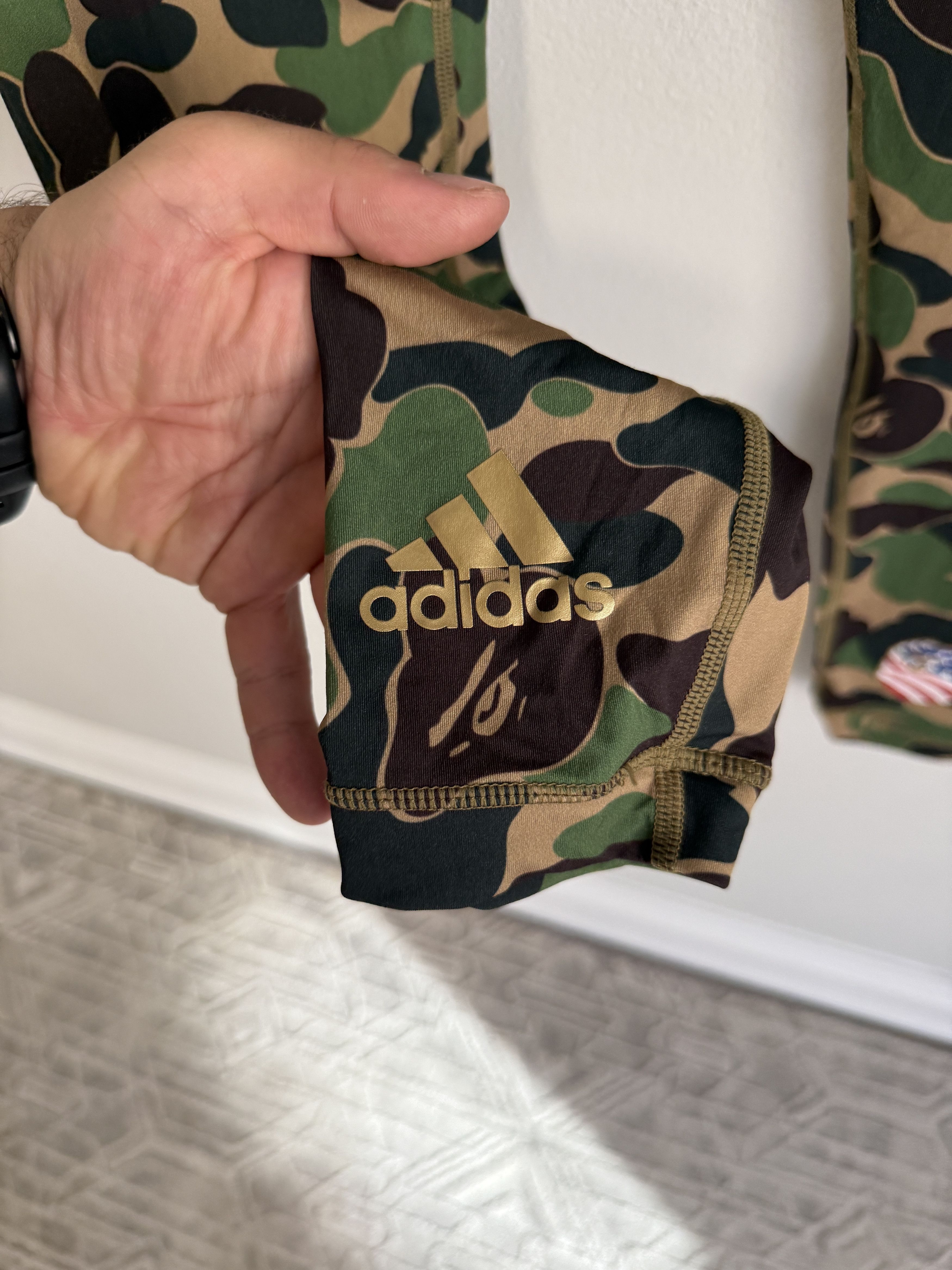 Adidas × Bape A Bathing Ape Adidas Compression Gym Pants L Green Camo Pull Size US 34 / EU 50 - 7 Thumbnail
