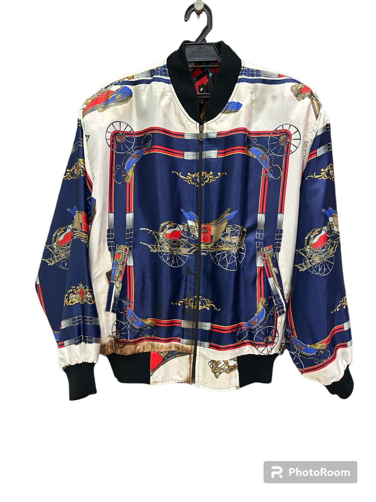 Vintage Vtg Unbrand Picasso Reversible Bomber Jacket Size US L / EU 52-54 / 3 - 9 Thumbnail