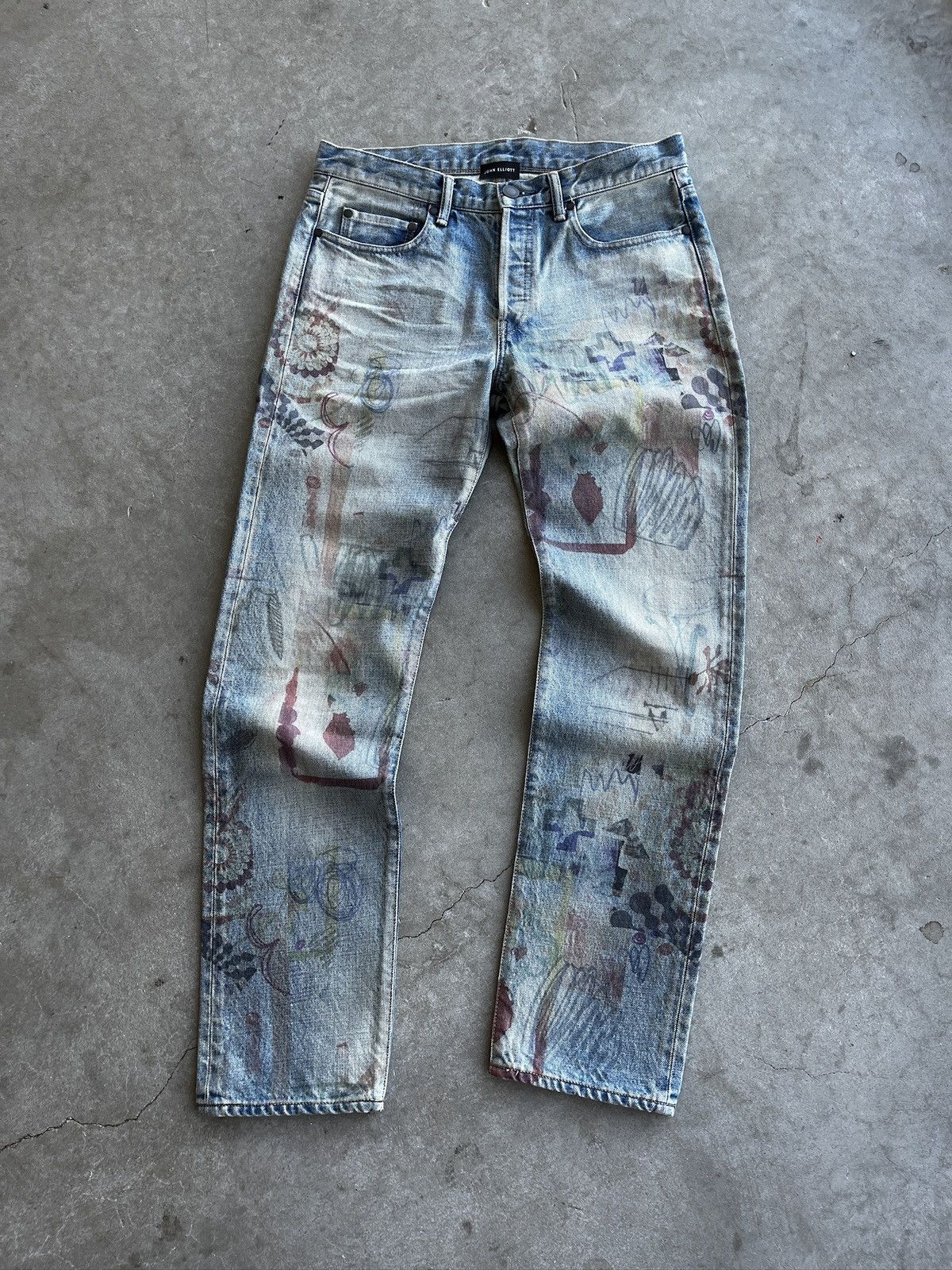 John Elliott John Elliot Daze Scribble Jeans (unisex) Size US 32 / EU 48 - 14 Thumbnail