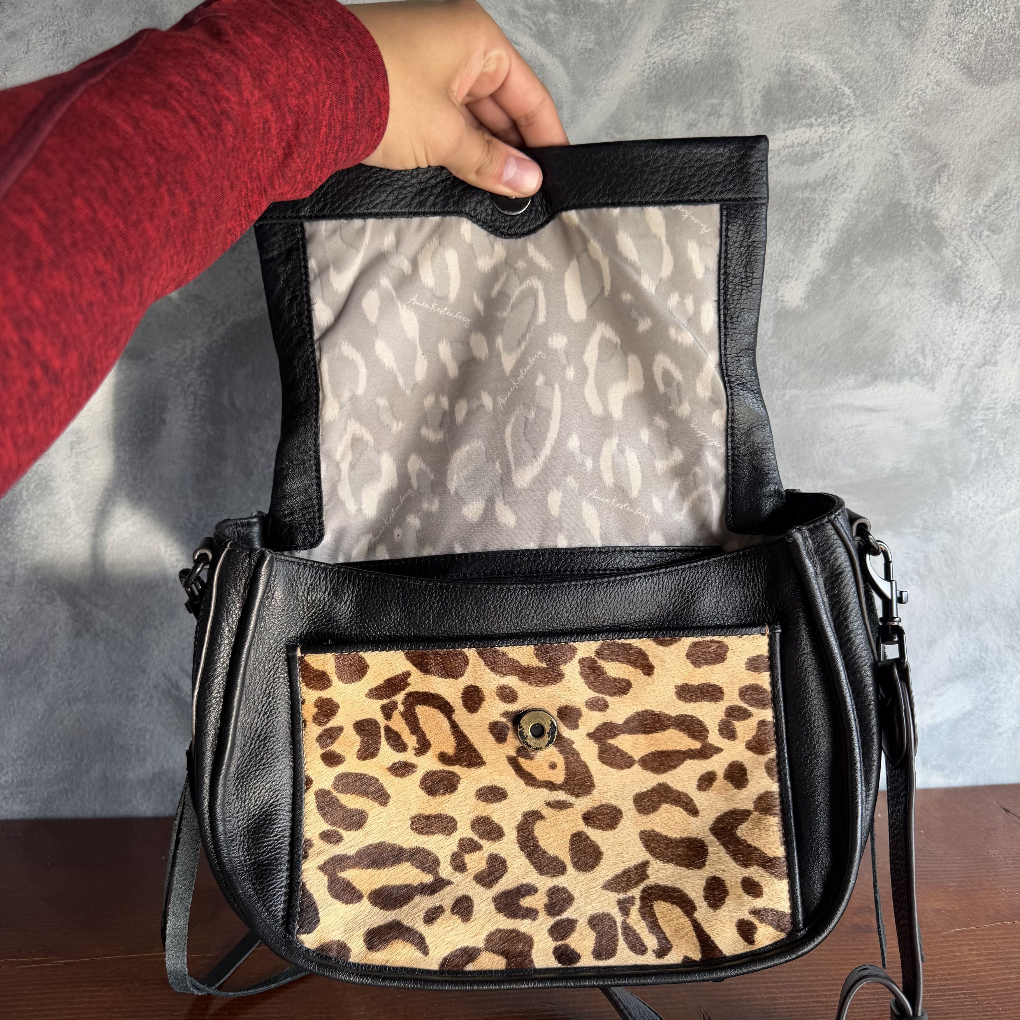 Other Aimee Kestenberg Black Leather & Cheetah Calf Size ONE SIZE - 9 Thumbnail