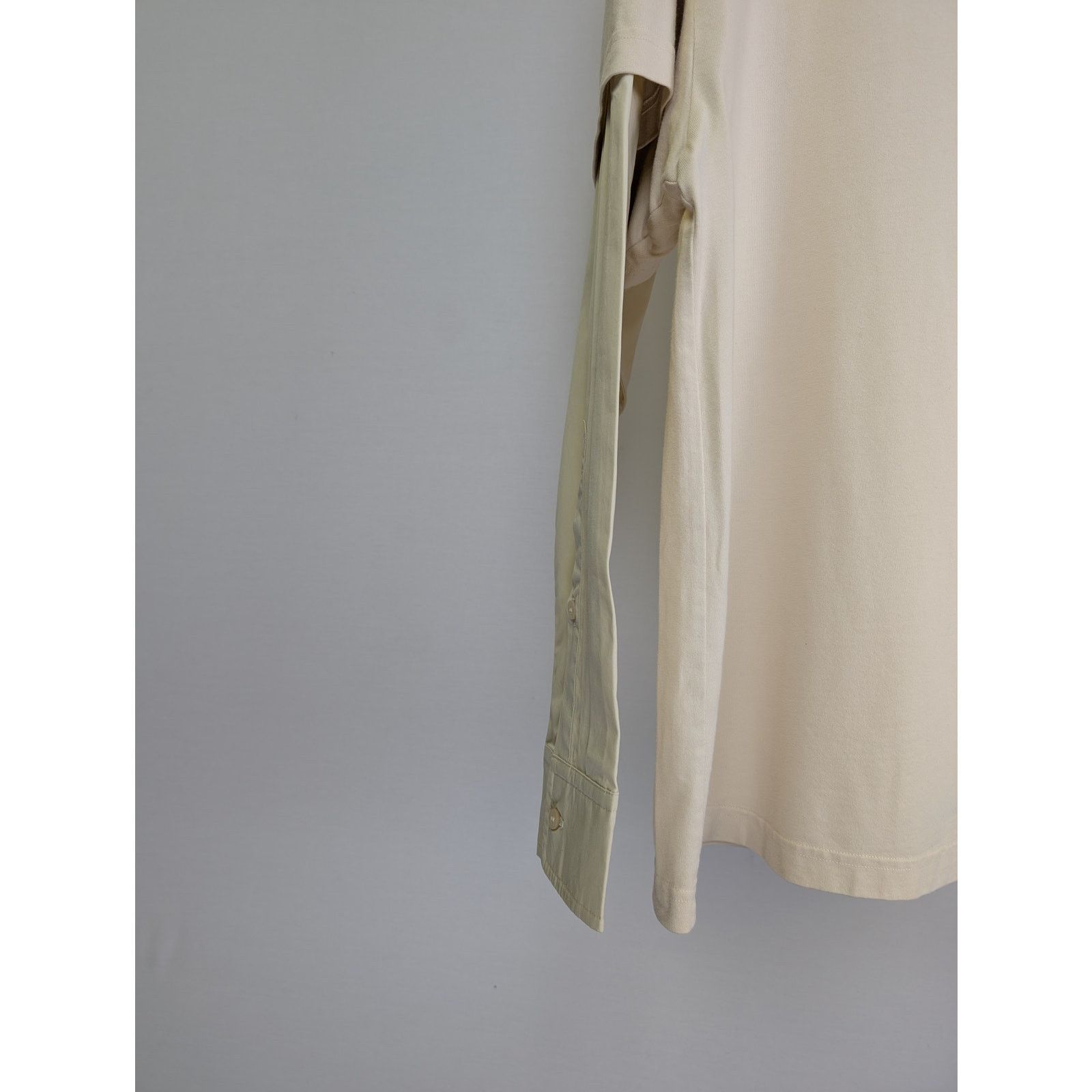Balenciaga o1rshd1 BAL Back Hem Vintage Jersey Sweatshirt in Beige Size US M / EU 48-50 / 2 - 2 Thumbnail