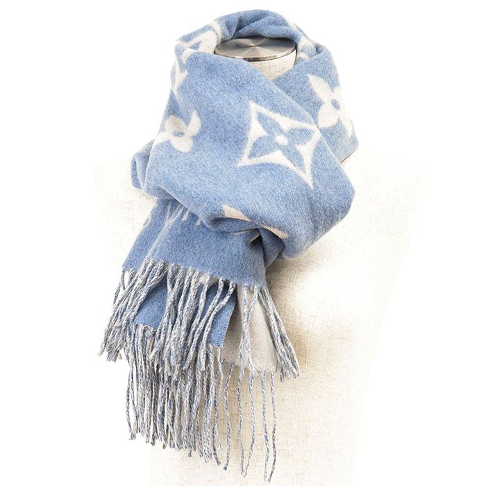 Louis Vuitton Louis Vuitton Louis Vuitton Echarpe Reykjavik Cashmere Scarf Natural Material Scarf M75704 DUTY FREE for USA Size ONE SIZE - 1 Thumbnail
