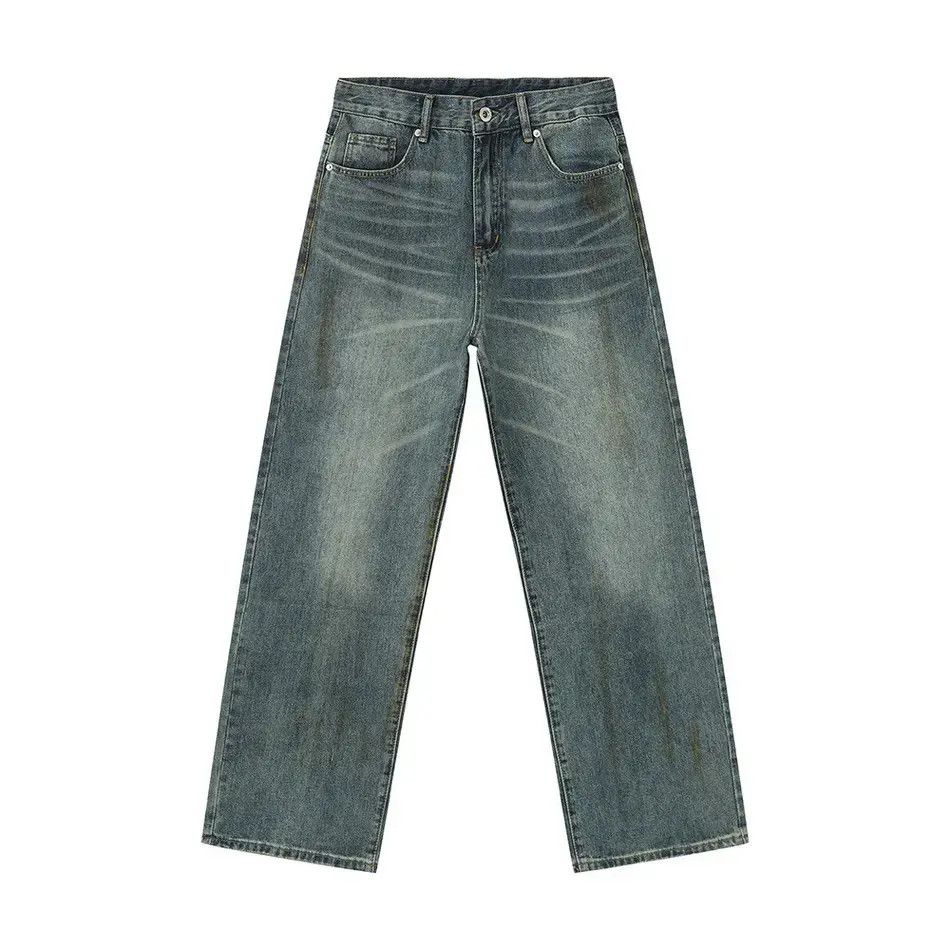 Japanese Brand Retro loose washed straight leg jeans Size US 32 / EU 48 - 5 Thumbnail