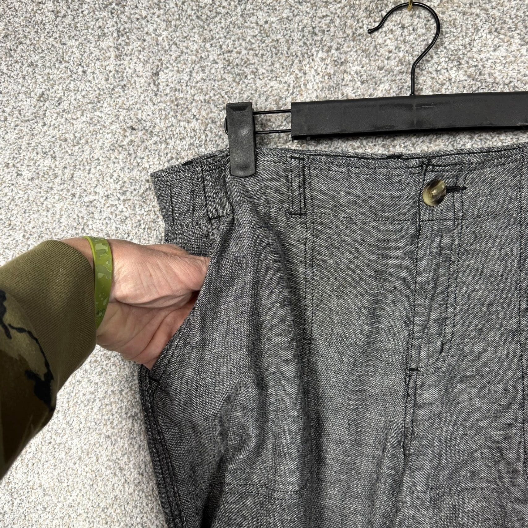 Vintage Sonoma Cargo Pants Womens Size 10 Gray Jogger Linen Blend Lagenlook Utility Pants Size 32" / US 10 / IT 46 - 6 Thumbnail