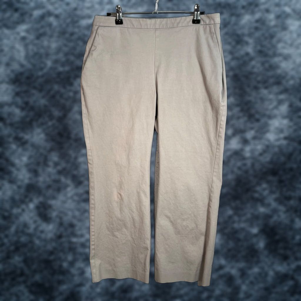 Eileen Fisher VINTAGE Eileen Fisher Pants Cropped Straight Leg 6 Gray Organic Cotton Blend Womens Size 6 Stretch Cropped 23in Inseam Womens Size 28" / US 6 / IT 42 - 1 Thumbnail