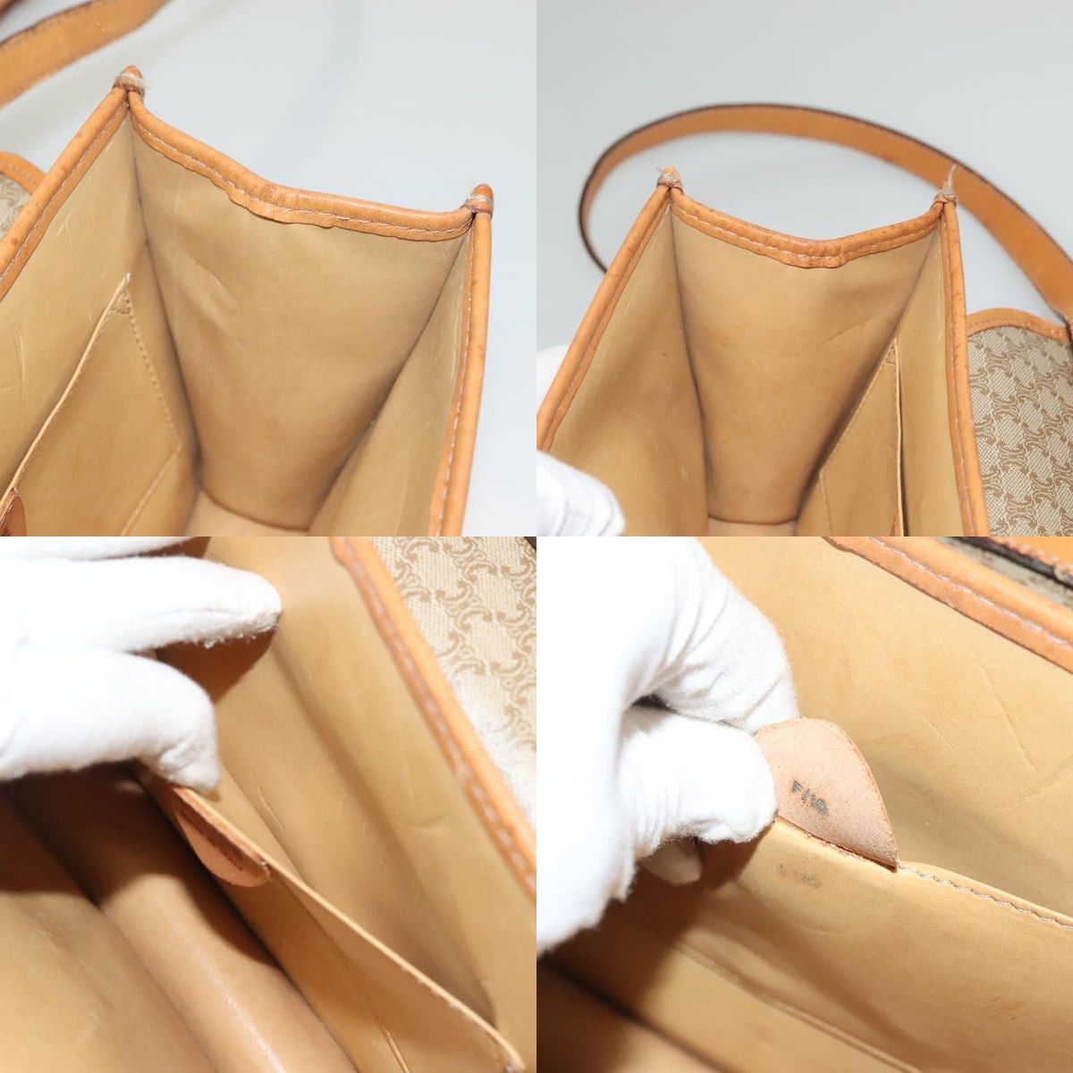 Celine CELINE Macadam Canvas Shoulder Bag Pvc Beige Gold Size ONE SIZE - 12 Thumbnail
