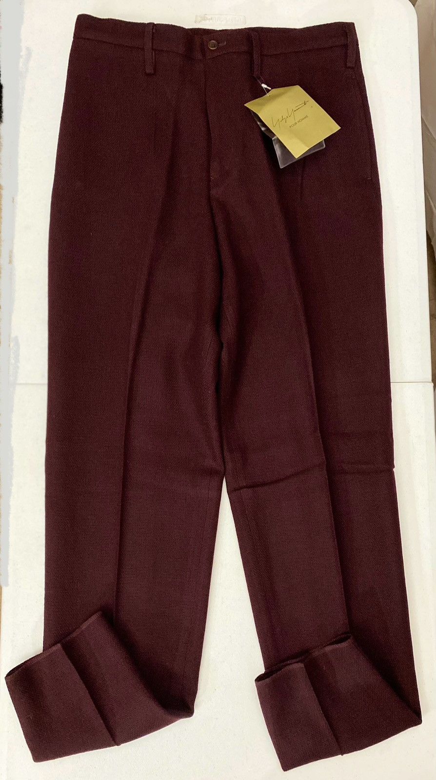 Yohji Yamamoto Yohji Yamamoto 🇯🇵 Dark Wine Crepe Wool Knit Trousers 34 NEW Size US 34 / EU 50 - 4 Thumbnail