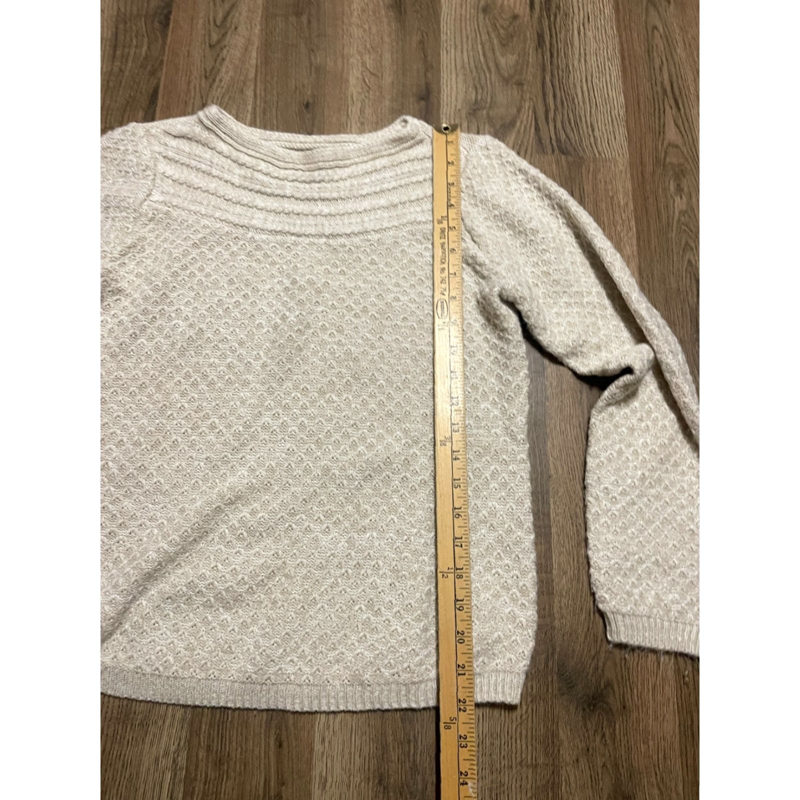 Croft & Barrow Croft&Barrow Sweater Women's Medium Cream Pullover Long Sleeve Crew Neck Casual Modern Size M / US 6-8 / IT 42-44 - 6 Thumbnail
