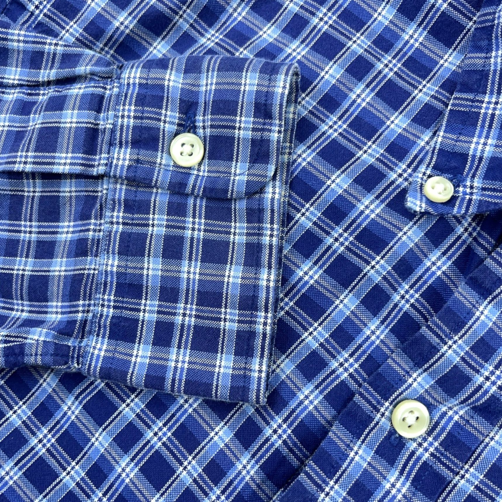 Ralph Lauren Ralph Lauren Shirt Men Small Blue Button Up Lightweight Plaid Oxford Cotton Button-Down Dress Casual Style Size 36R - 6 Thumbnail