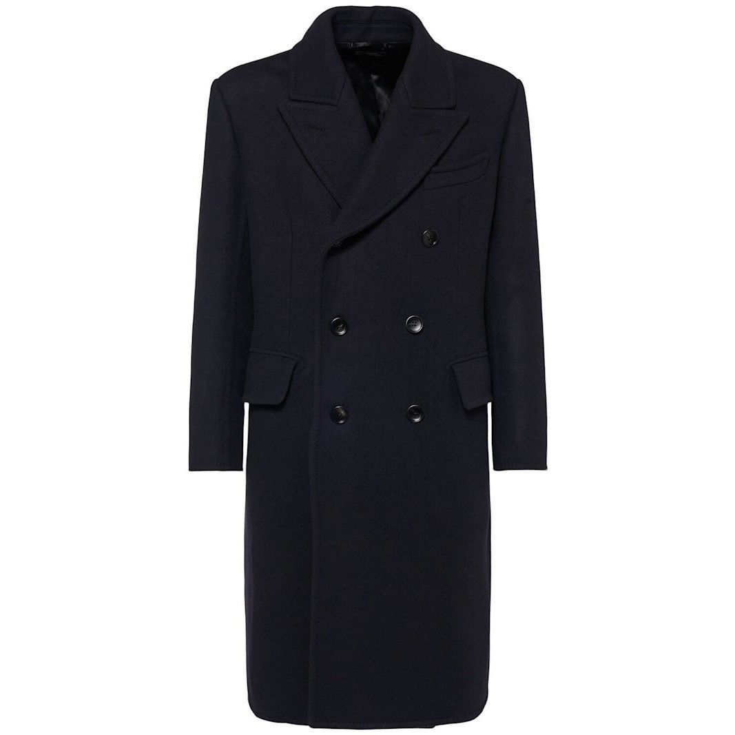 Tom Ford TOM FORD Double Breasted Navy Wool Twill Coat New & Authenti Size US XL / EU 56 / 4 - 1 Thumbnail