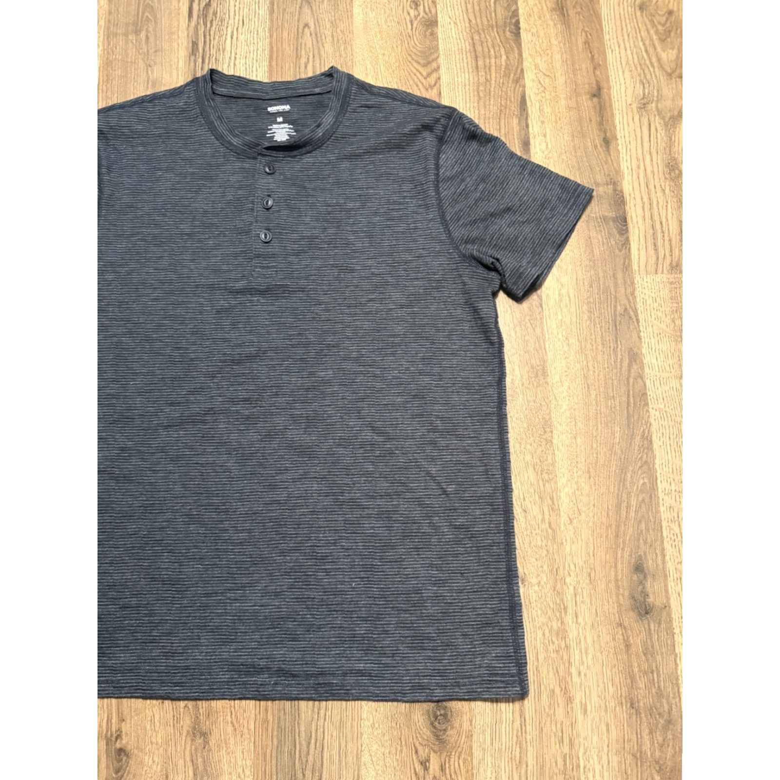 Vintage Sonoma Shirt Men's Size Medium Gray Black Short Sleeve Shirt 1/4 Buttons Size US M / EU 48-50 / 2 - 4 Thumbnail