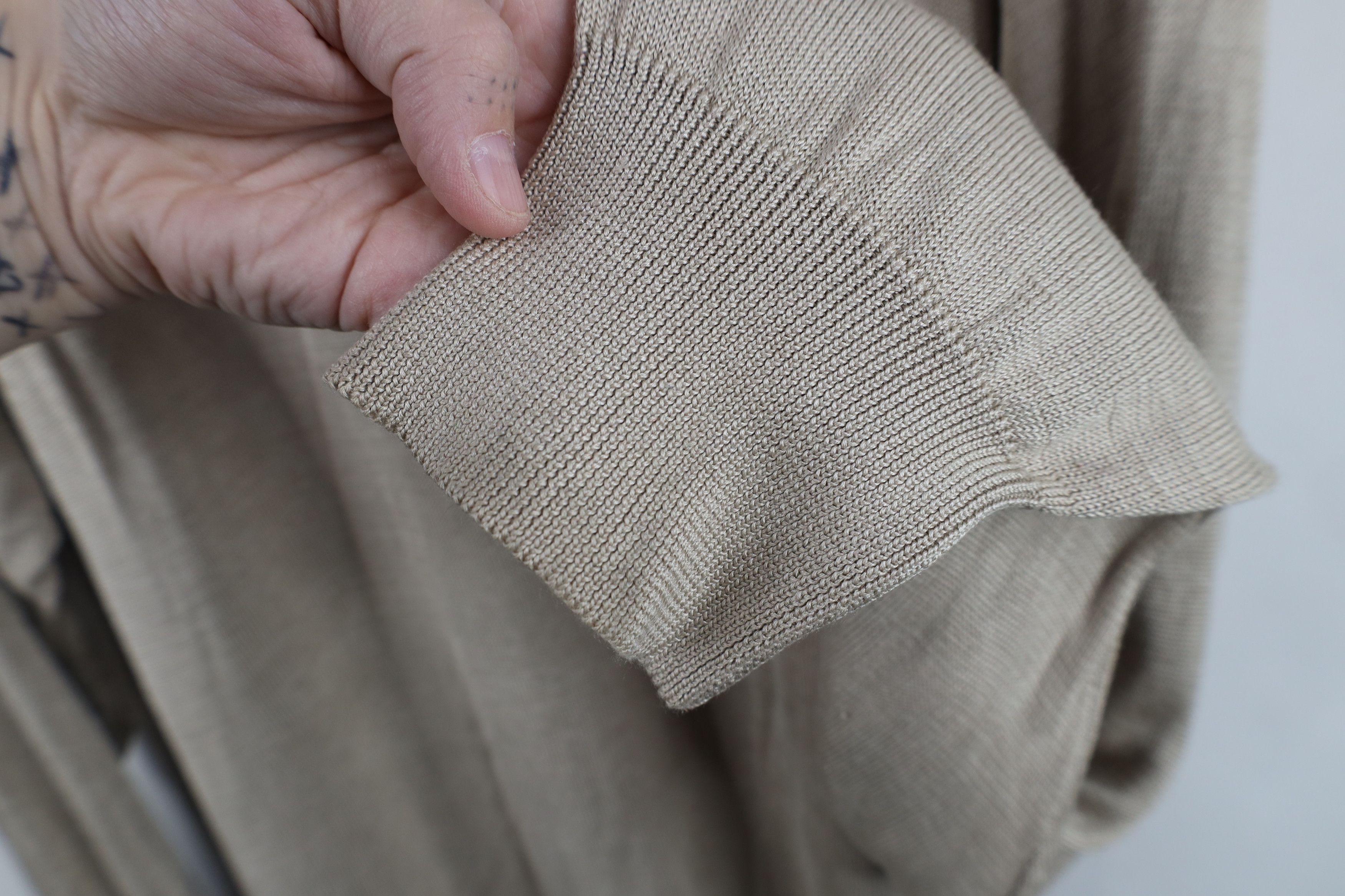Gemelli Vintage 90s Genelli Lightweight Knit Crewneck Sweater Beige Size US XXL / EU 58 / 5 - 10 Thumbnail