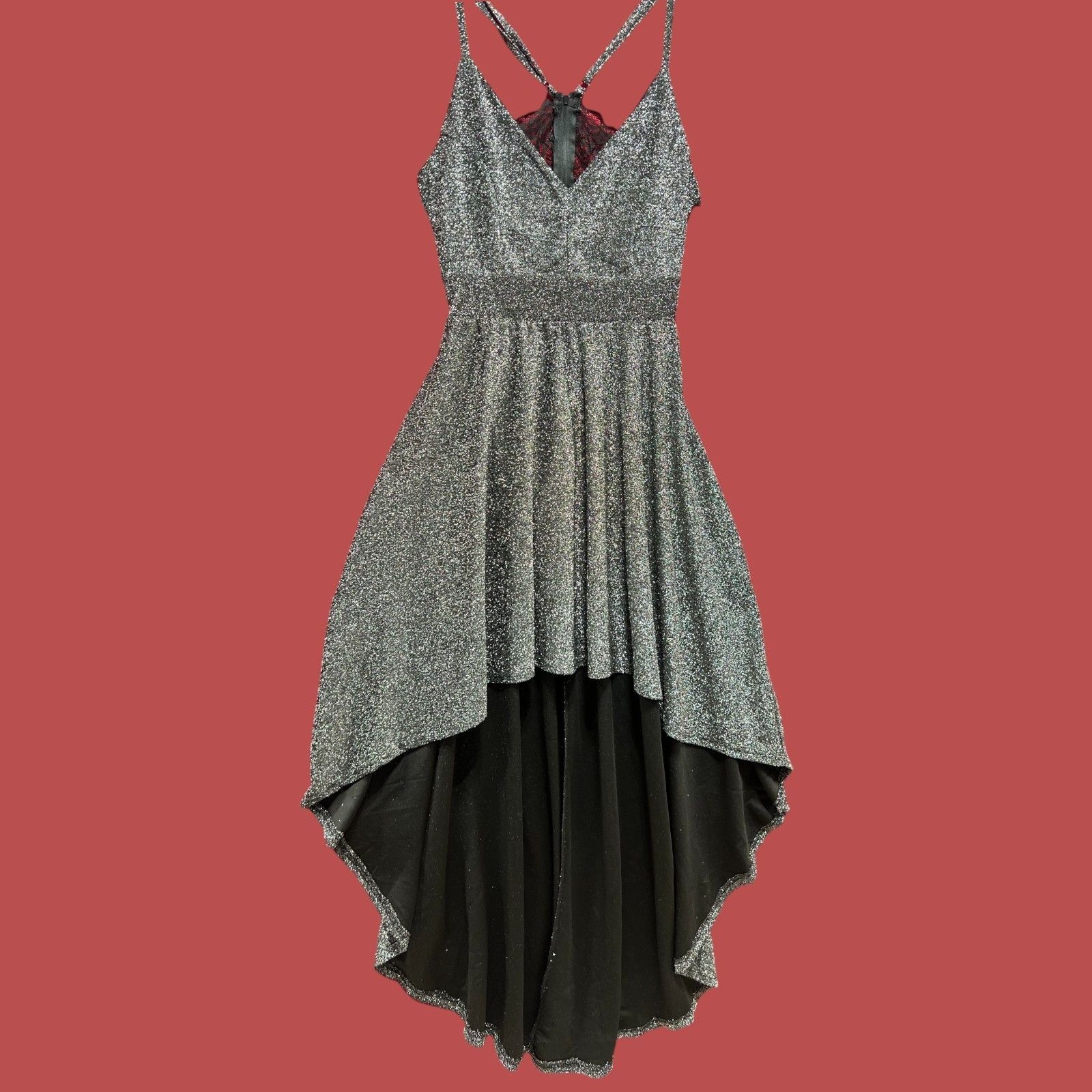 rue21 Rue 21 - Women's Sparkly Sleeveless High Low Hem Ruffle Dres Size S / US 4 / IT 40 - 1 Thumbnail