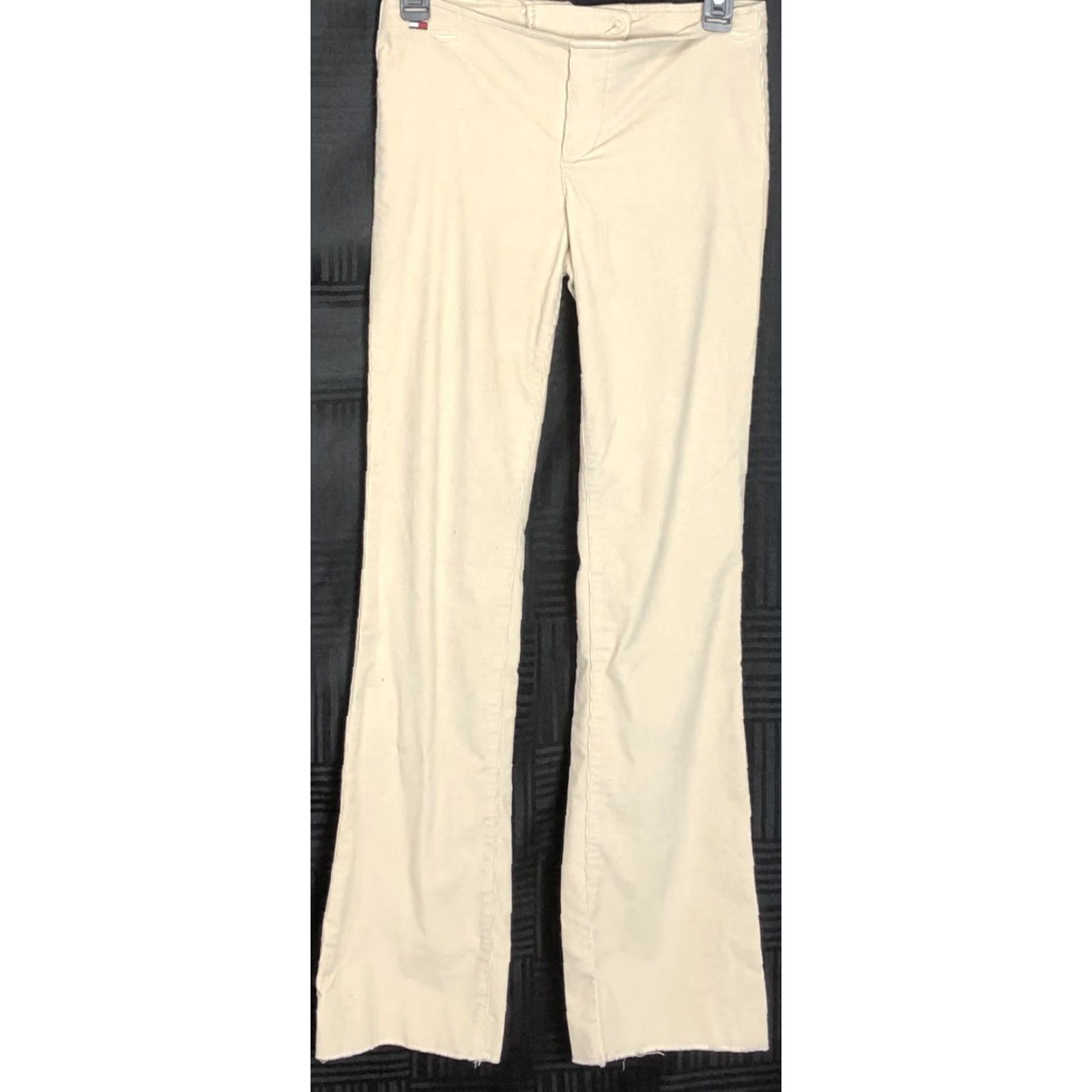 Tommy Hilfiger Tommy Hilfiger Corduroy Pants 3 Tan 28"W Flare Boot Cut Cuff Lace Up Mid Rise Jeans Womens Juniors Inseam 32" Tan Cotton Spandex Corduroy Size 26" / US 2 / IT 38 - 7 Thumbnail