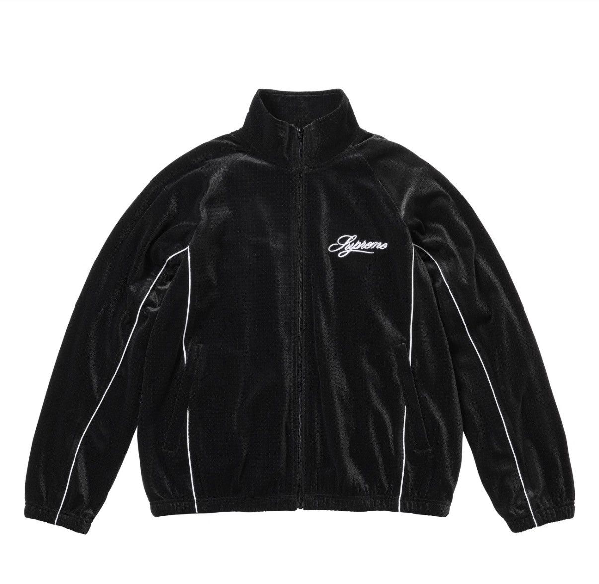 Supreme Supreme SS26 Velour Tack Jacket Black Sm Size US S / EU 44-46 / 1 - 1 Thumbnail