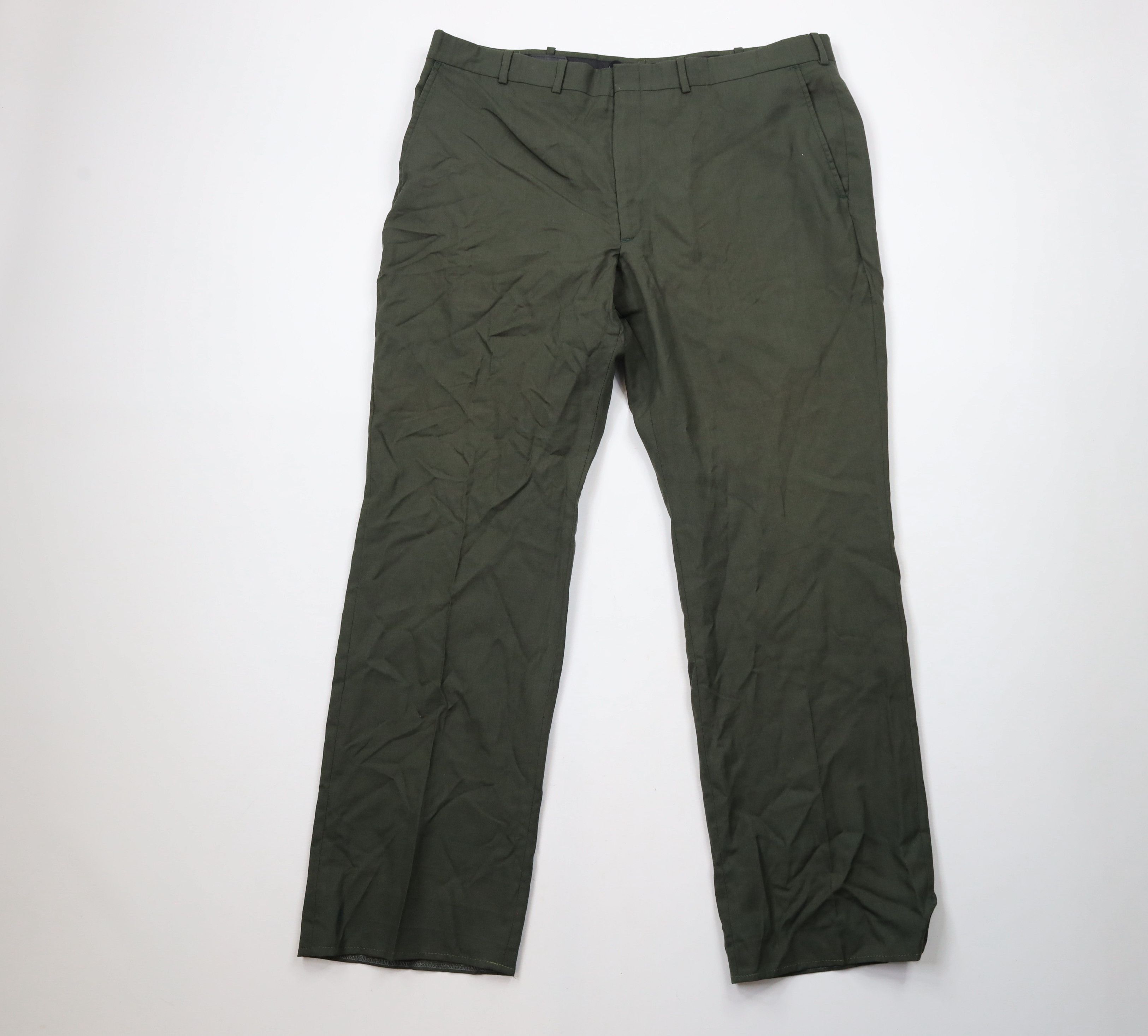 Vintage Vintage 70s Streetwear Wide Leg Chino Pants Green USA Size US 38 / EU 54 - 1 Thumbnail