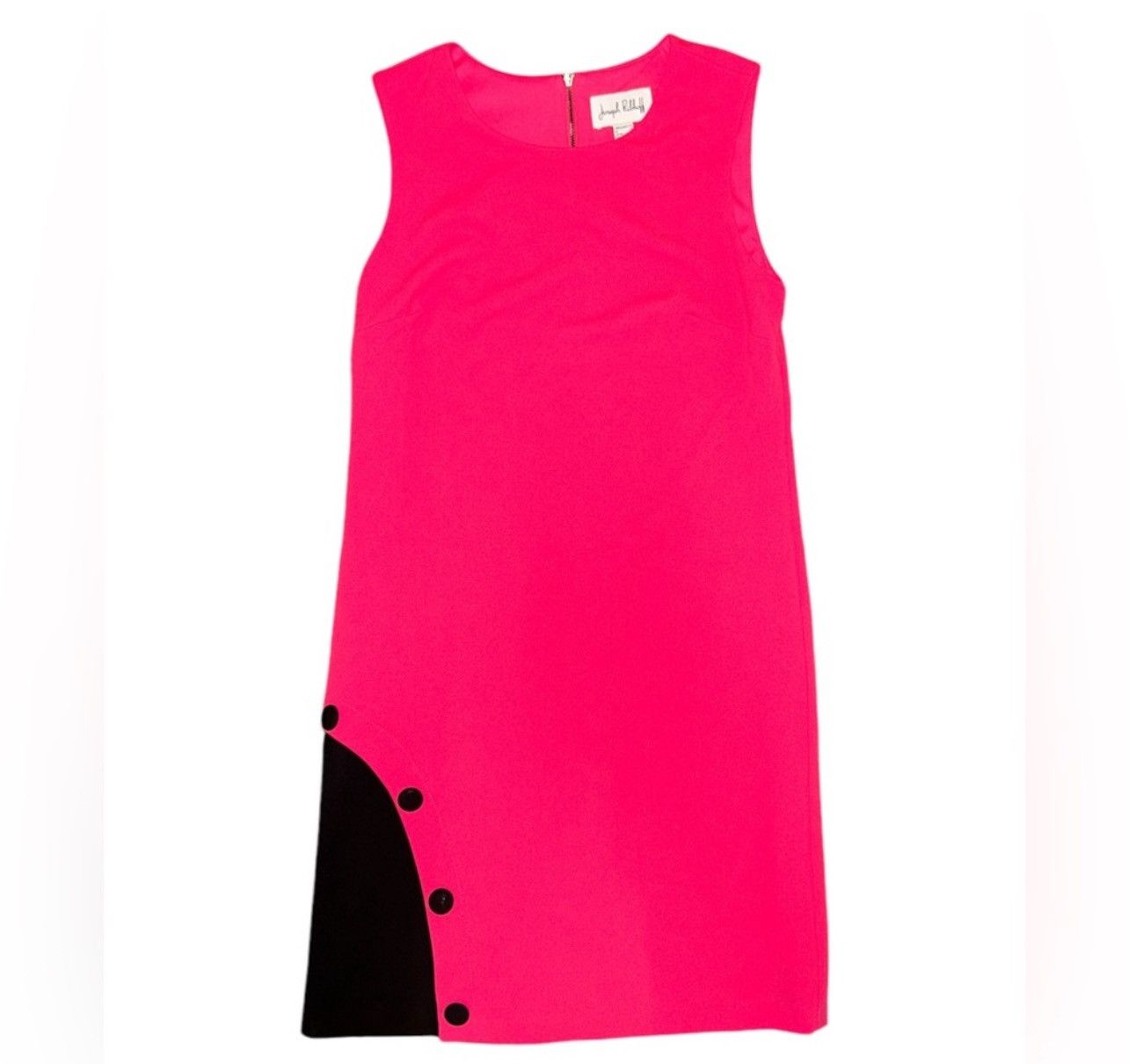 Joseph Ribkoff Hyper Hot Pink Colorblock Classic Mini Dress