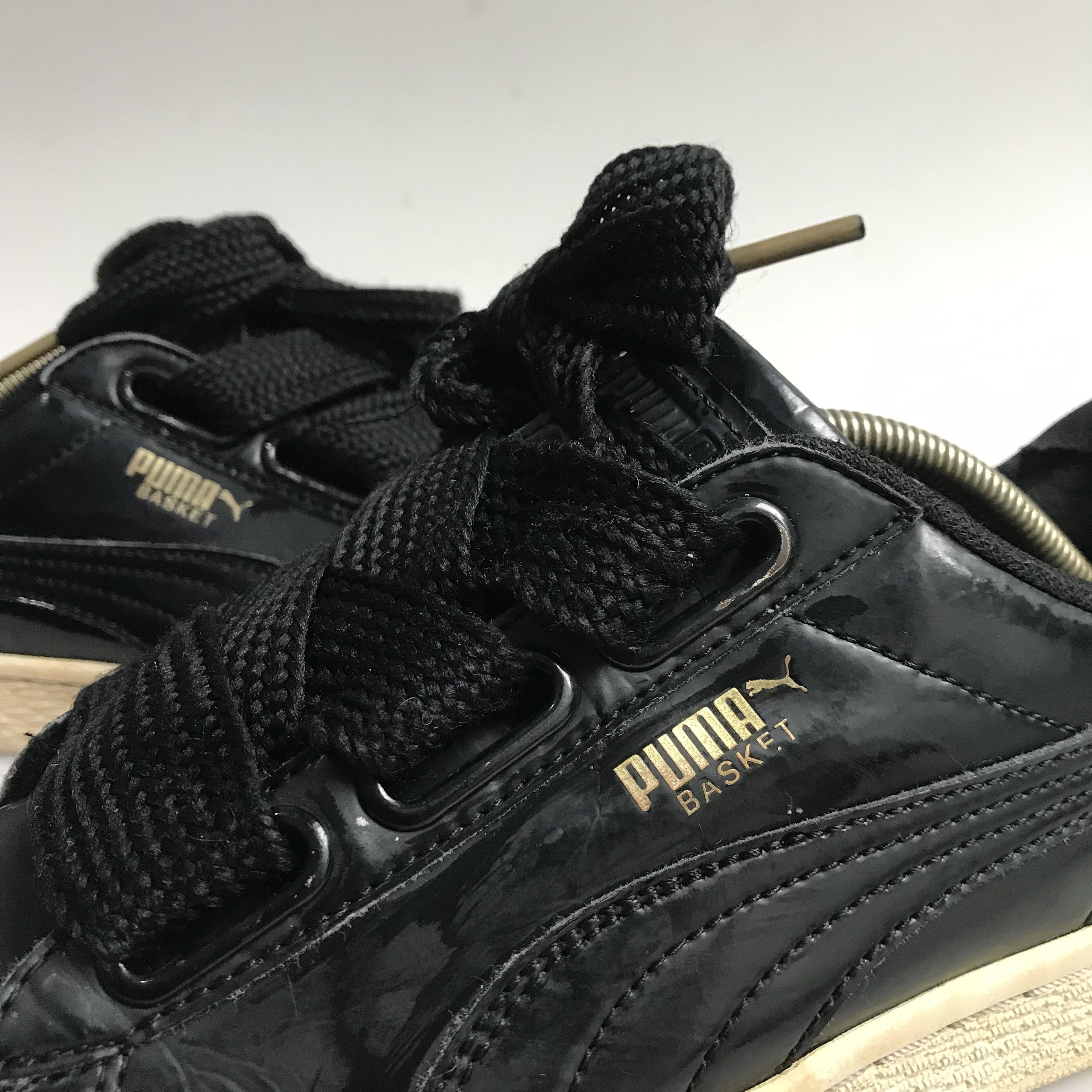 Puma Vintage Puma Basket Trainner sneakers Black Leather white Size US 5 / EU 37 - 4 Thumbnail