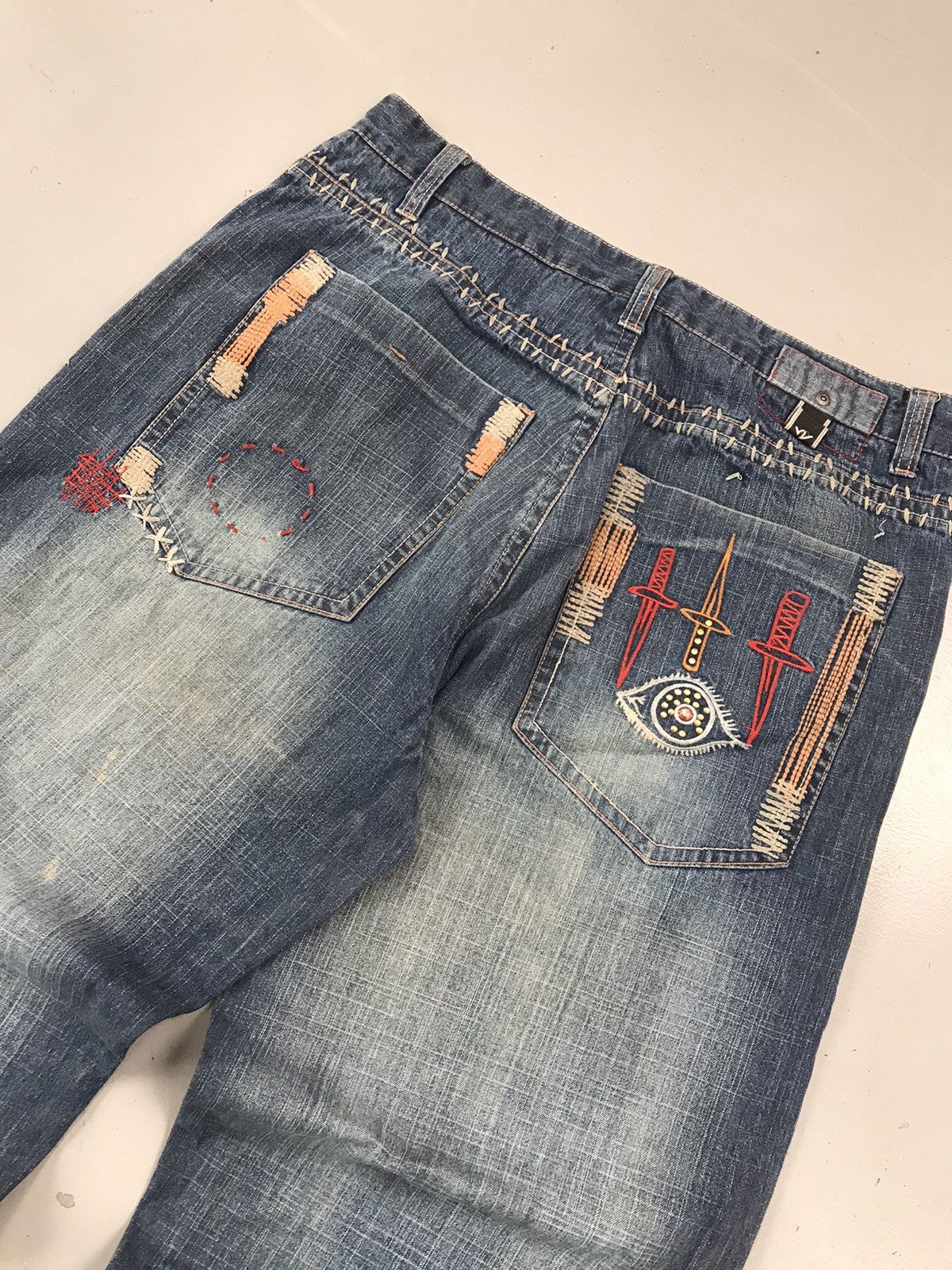 Vintage Crazy Vintage stitching embroidered denim Size US 36 / EU 52 - 11 Thumbnail