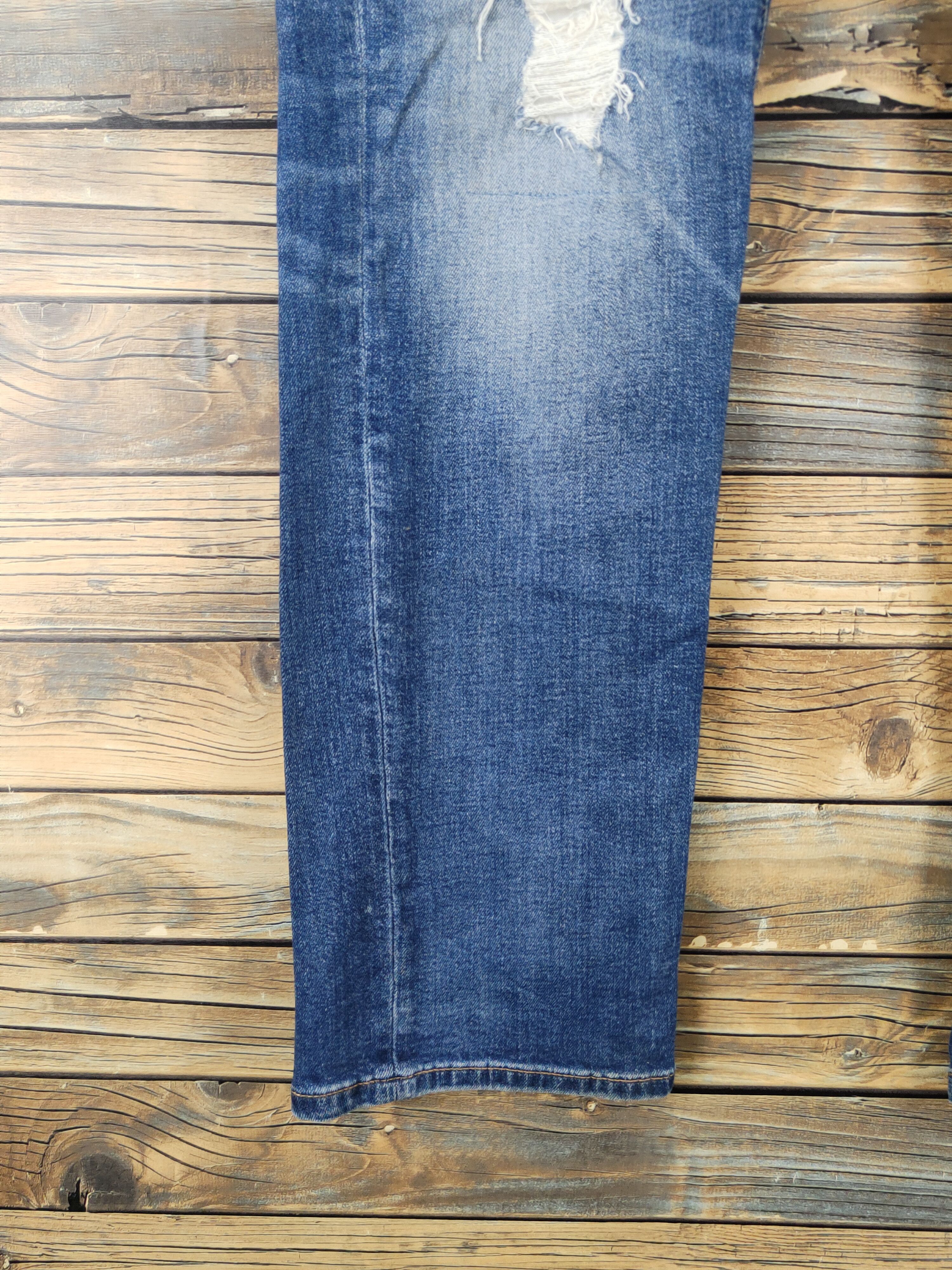 Japanese Brand Uniqlo japan Blue Distressed Ripped Jeans #W1406 Size US 32 / EU 48 - 4 Thumbnail