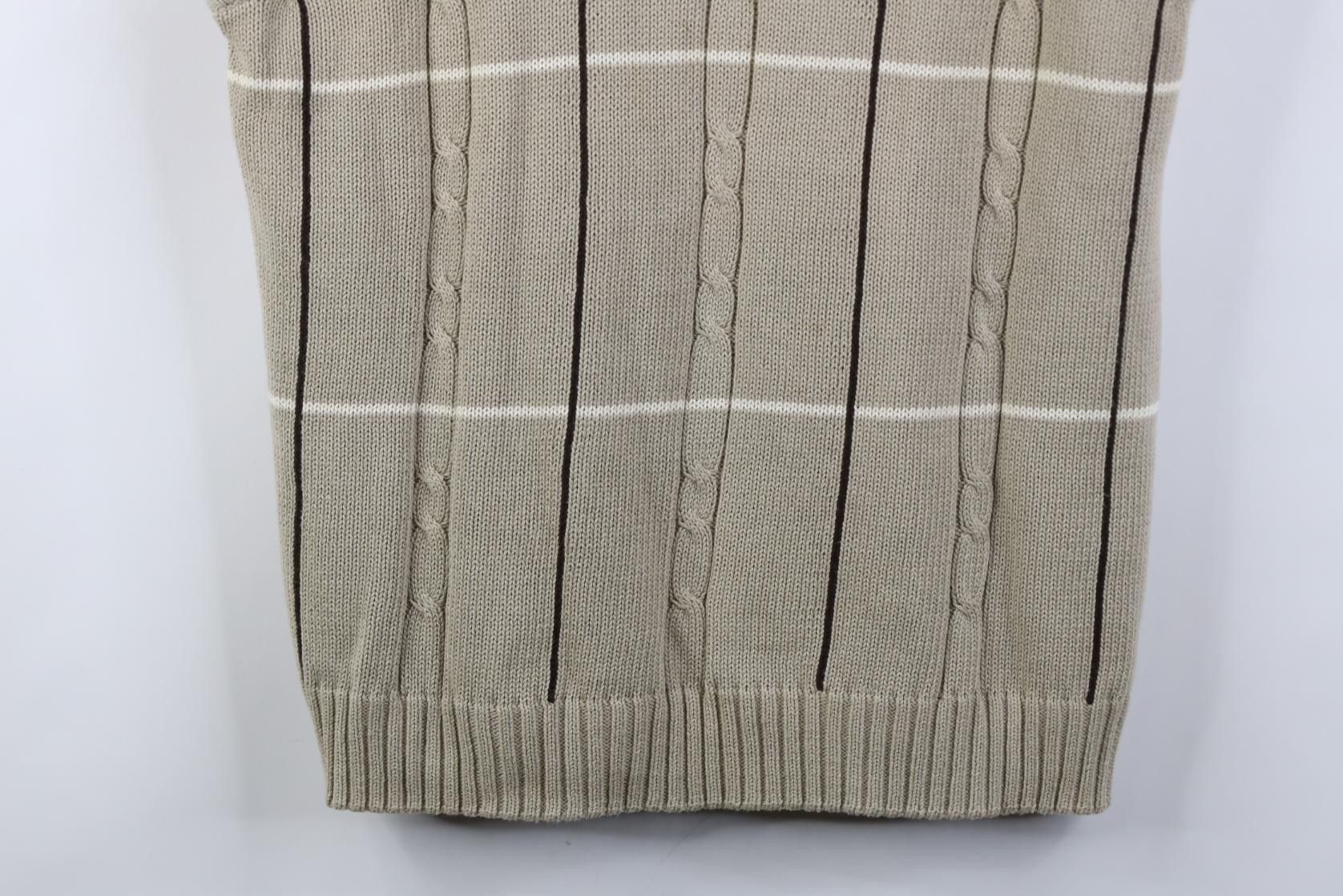 Vintage Vintage 90s Streetwear Cable Knit V-Neck Sweater Vest Beige Size US L / EU 52-54 / 3 - 3 Thumbnail