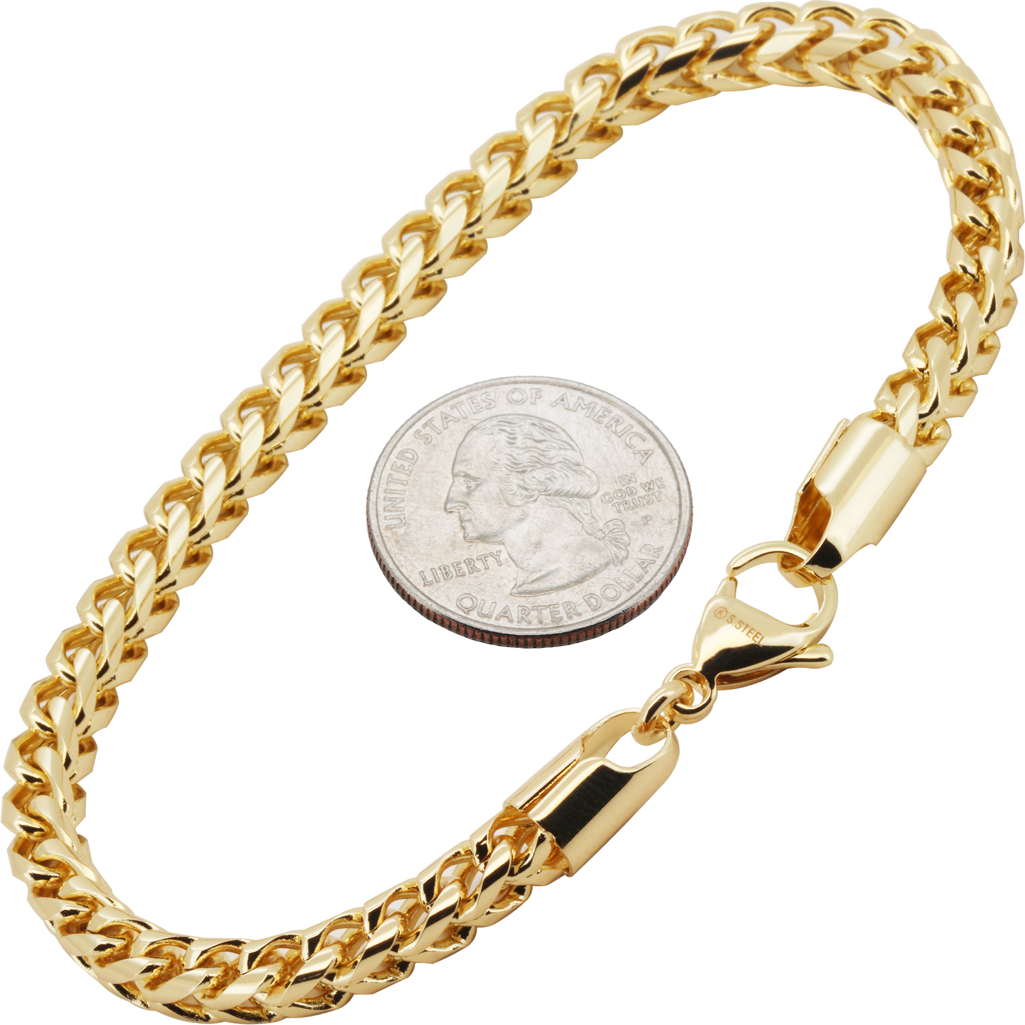 Other 316L SS 14k GP 5mm Franco Bracelet 8.5" Size ONE SIZE - 1 Thumbnail