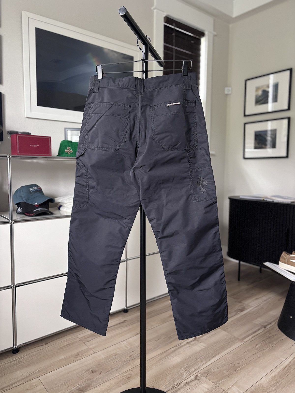 Chrome Hearts CHROME HEARTS | LEATHER CROSS PATCH NYLON CARPENTER PANTS Size US 31 - 10 Thumbnail