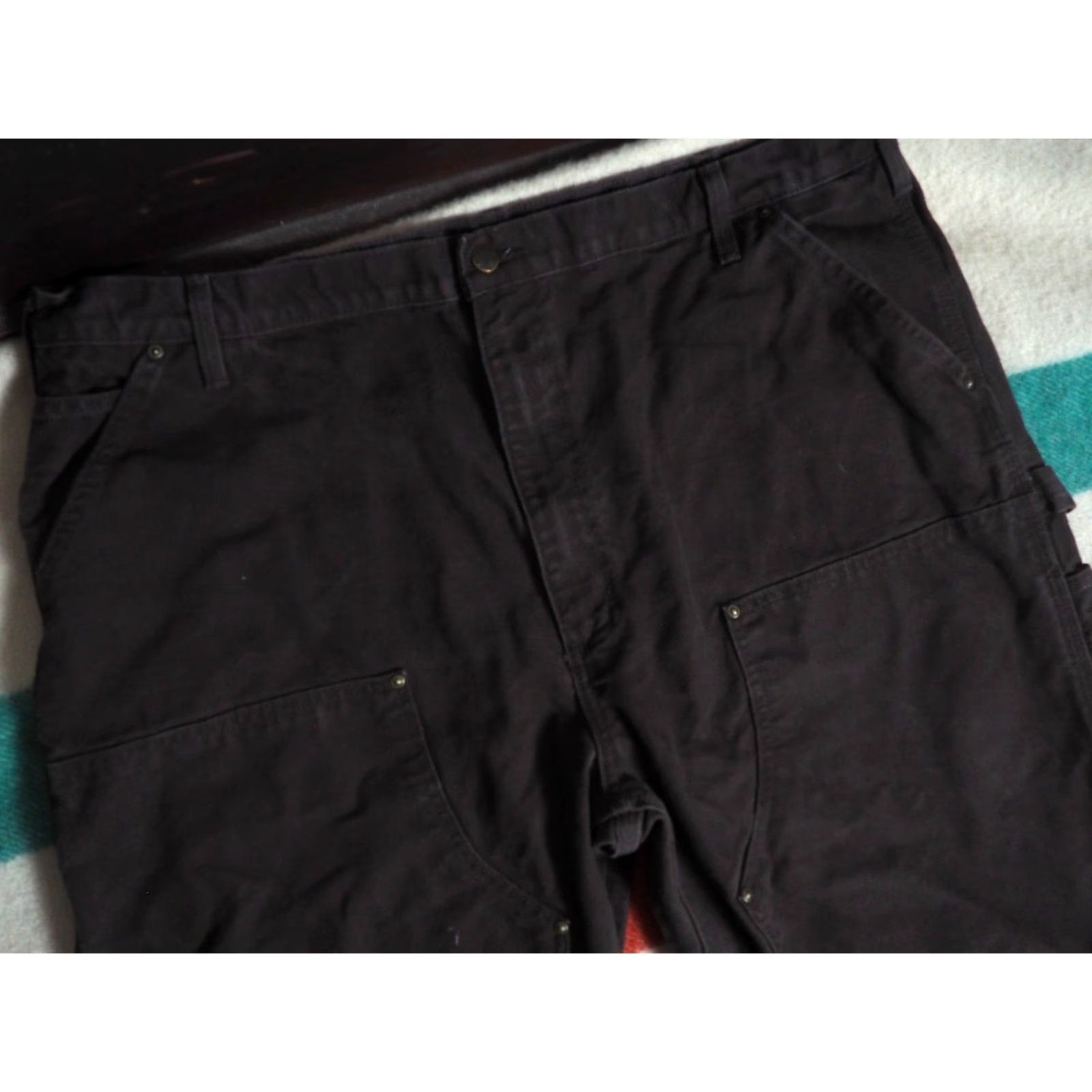 Carhartt VTG Carhartt Pants Dark Brown DK B Duck Canvas Double Knee 42x32 Work Mens Carhartt Pants Carpenter Size US 42 / EU 58 - 3 Thumbnail