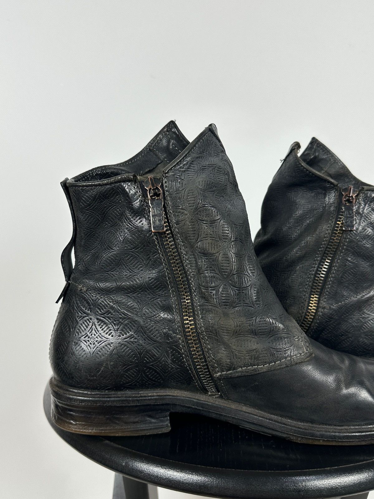 A.S.98 A.S.98. Airstep Black Leather Biker Gothic Ankle Boots Size US 9 / IT 39 - 16 Thumbnail