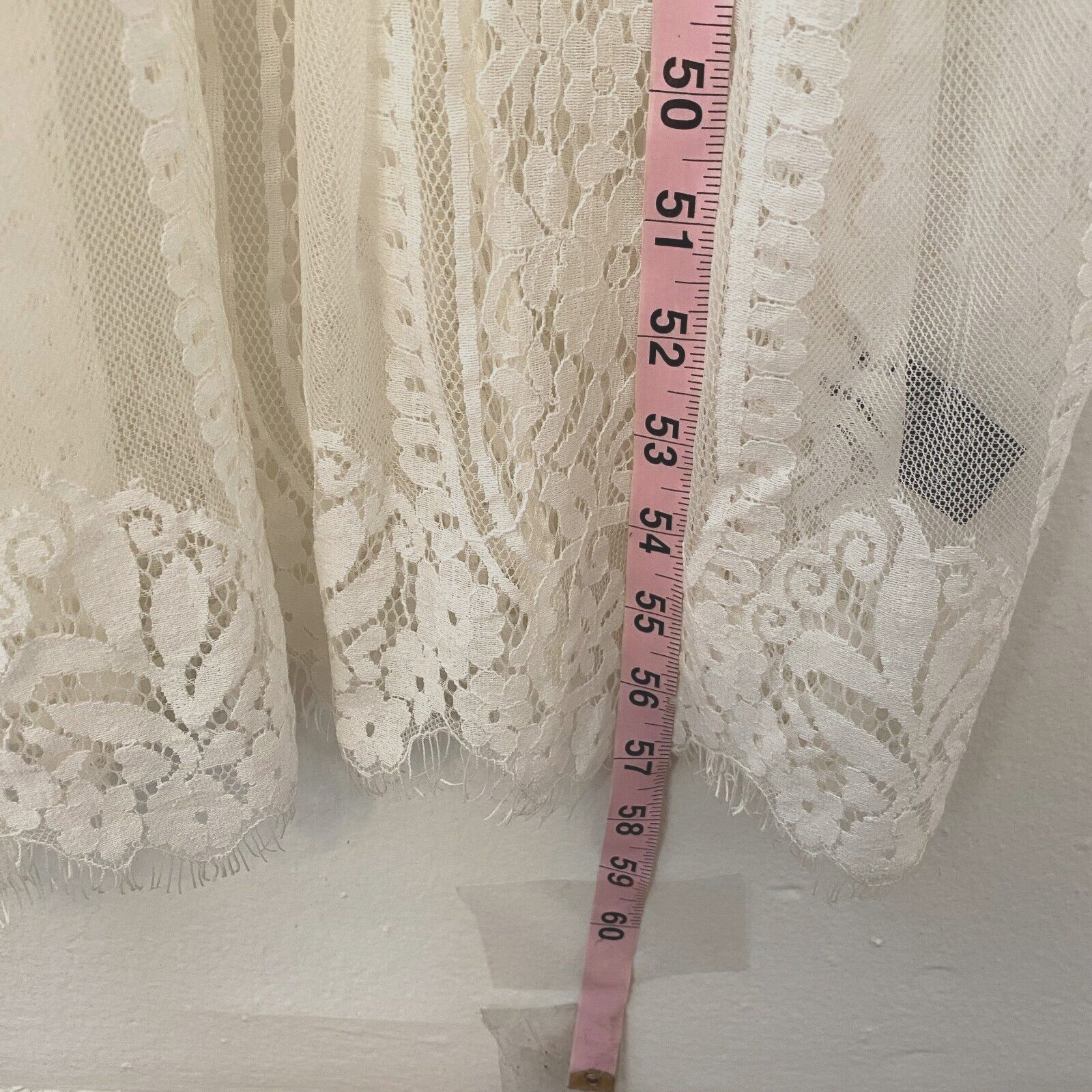 Other White Oval Shape Lace Maxi Kimono Flutter Sleeve Cover Up M Size M / US 6-8 / IT 42-44 - 6 Thumbnail