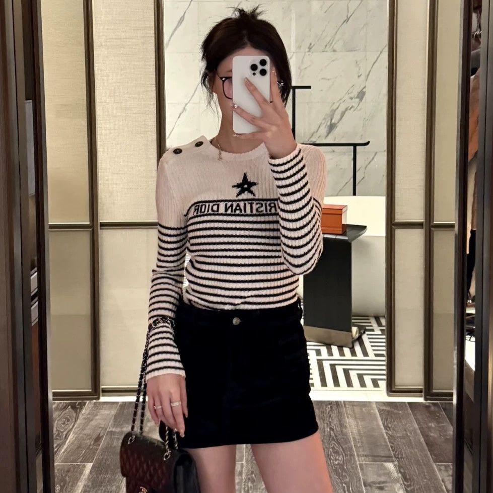 Christian Dior Monsieur Dior feb266 striped star shoulder buckle knit 38 Size S / US 4 / IT 40 - 8 Thumbnail