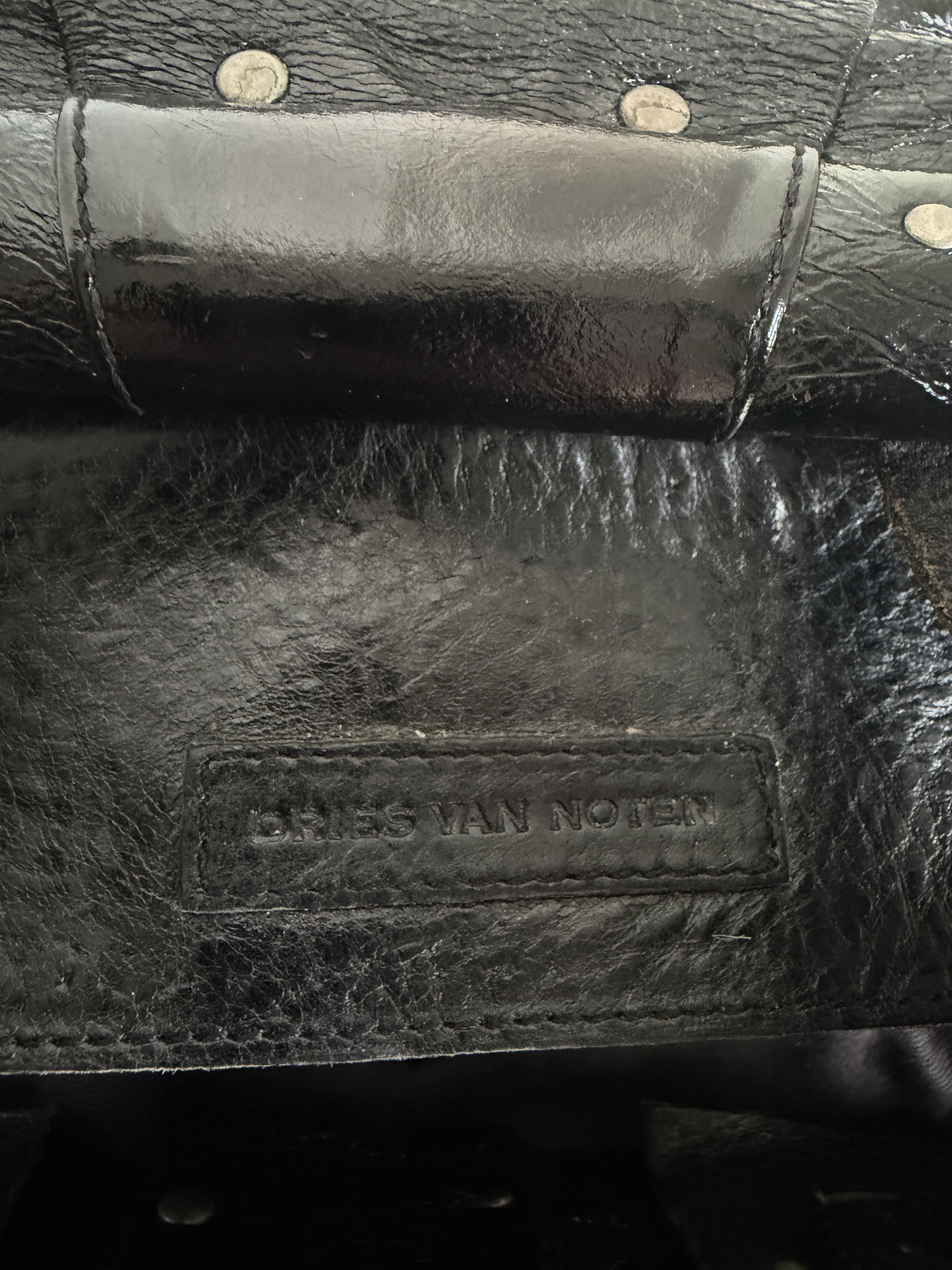 Dries Van Noten 90s Glossed Leather Crossbody Size ONE SIZE - 9 Thumbnail