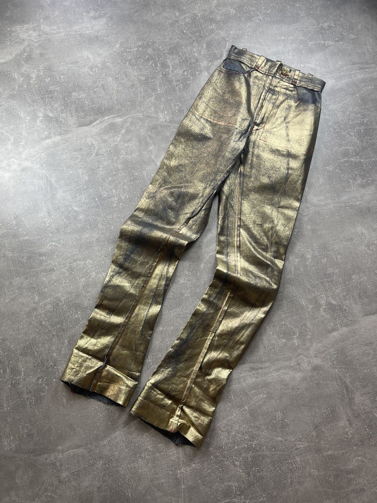 Vintage × Vivienne Westwood Vivienne Westwood Red Label Gold Foil Jeans Runway Archives Size 26" / US 2 / IT 38 - 12 Thumbnail