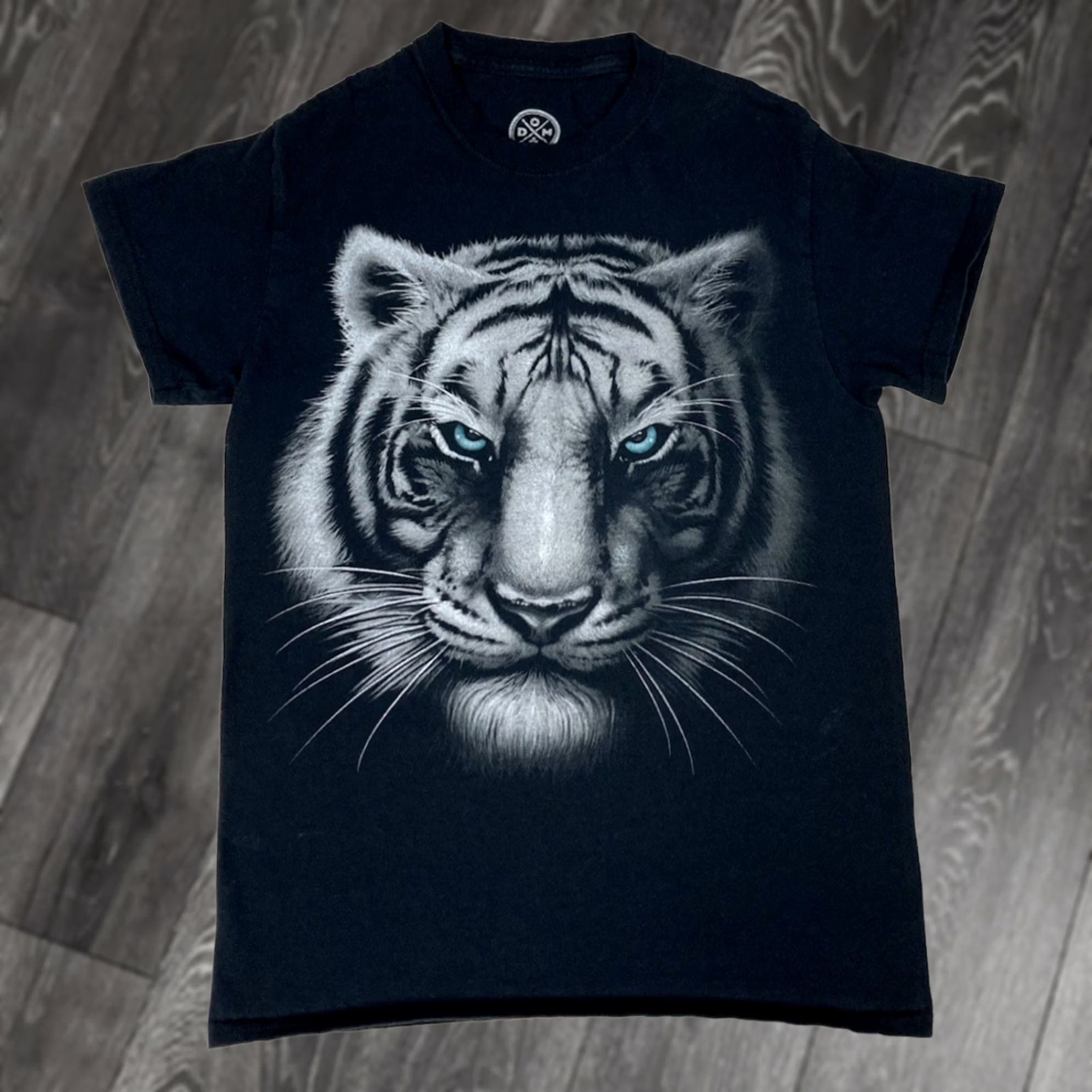 Vintage ODM Tiger Big Face Graphic T-shirt Women Small Black Short Sleeve Size S / US 4 / IT 40 - 1 Thumbnail