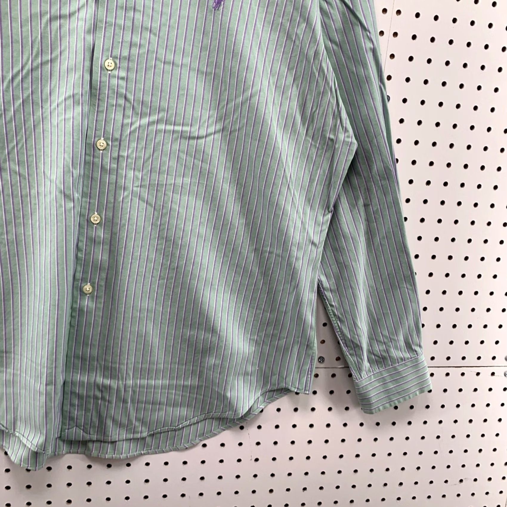 Polo Ralph Lauren Polo Ralph Lauren Shirt Men XL Green Purple Striped Button-Down 16.5 34/35 Classic Fit Size US XL / EU 56 / 4 - 4 Thumbnail