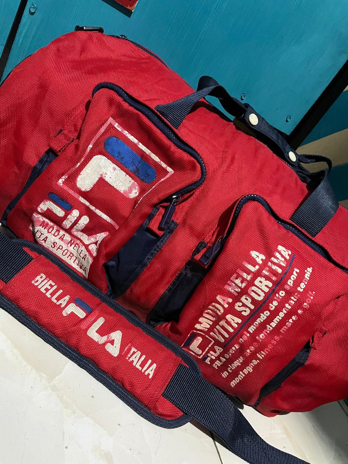 Fila × Vintage Vintage duffle bag FILA travelbag biglogo Size ONE SIZE - 7 Thumbnail