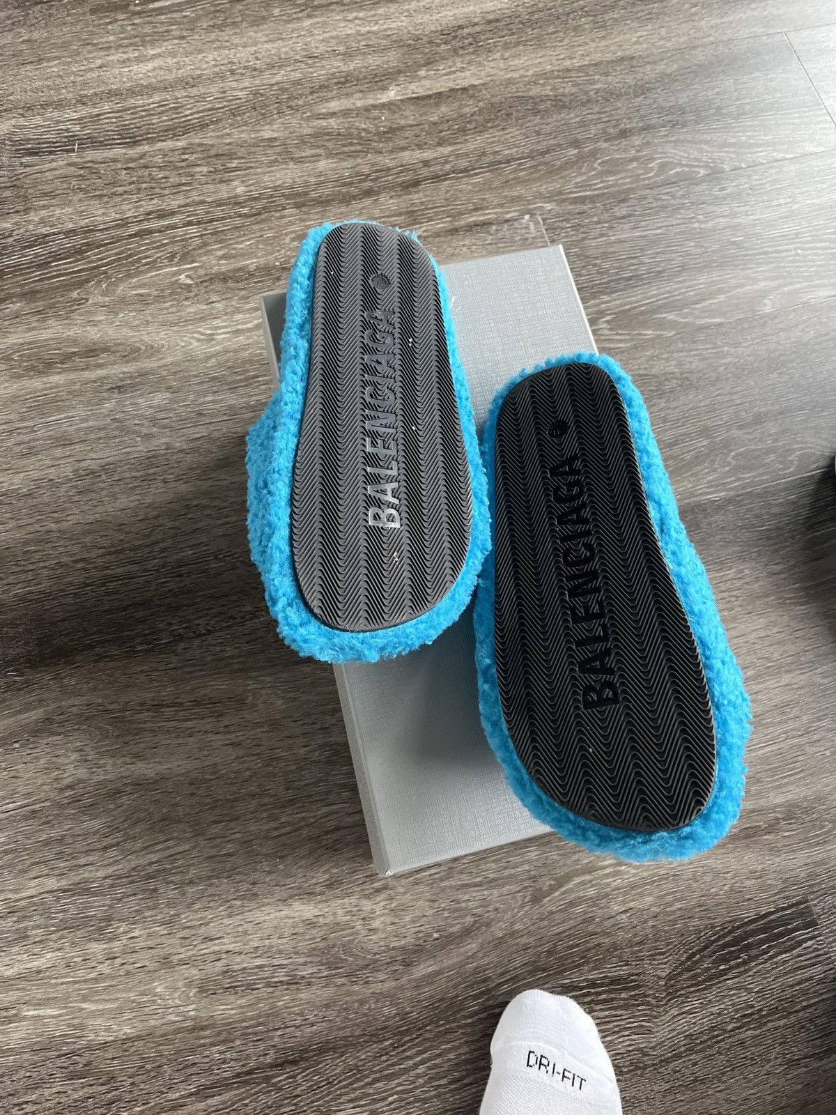 image of Balenciaga Campaign Slide in Blue, Men's (Size 8.5)
