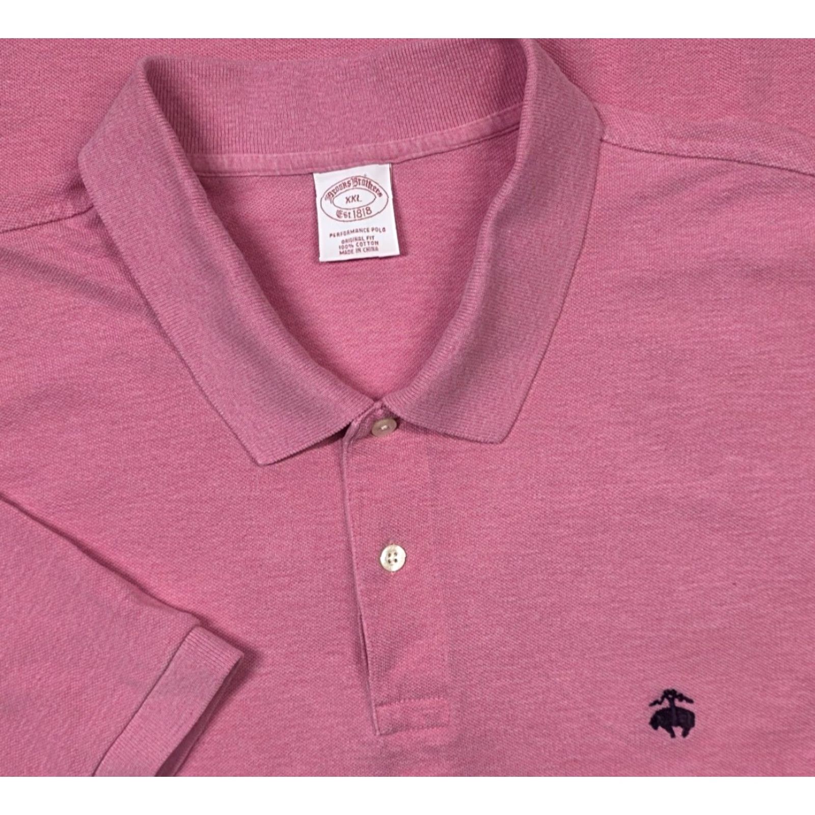 Brooks Brothers Brooks Brothers Polo Mens 2XL Short Sleeve Pink Performance Stretch Cotton Size US XXL / EU 58 / 5 - 2 Thumbnail