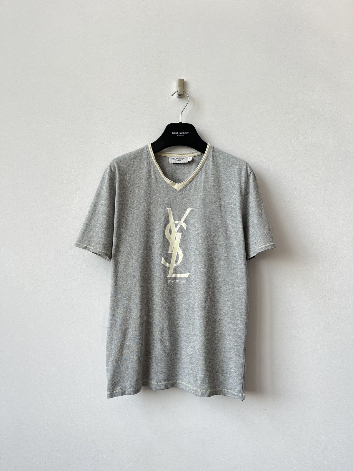 Yves Saint Laurent Vintage Yves Saint Laurent T-Shirt with Big Logo YSL Paris Size US M / EU 48-50 / 2 - 1 Thumbnail