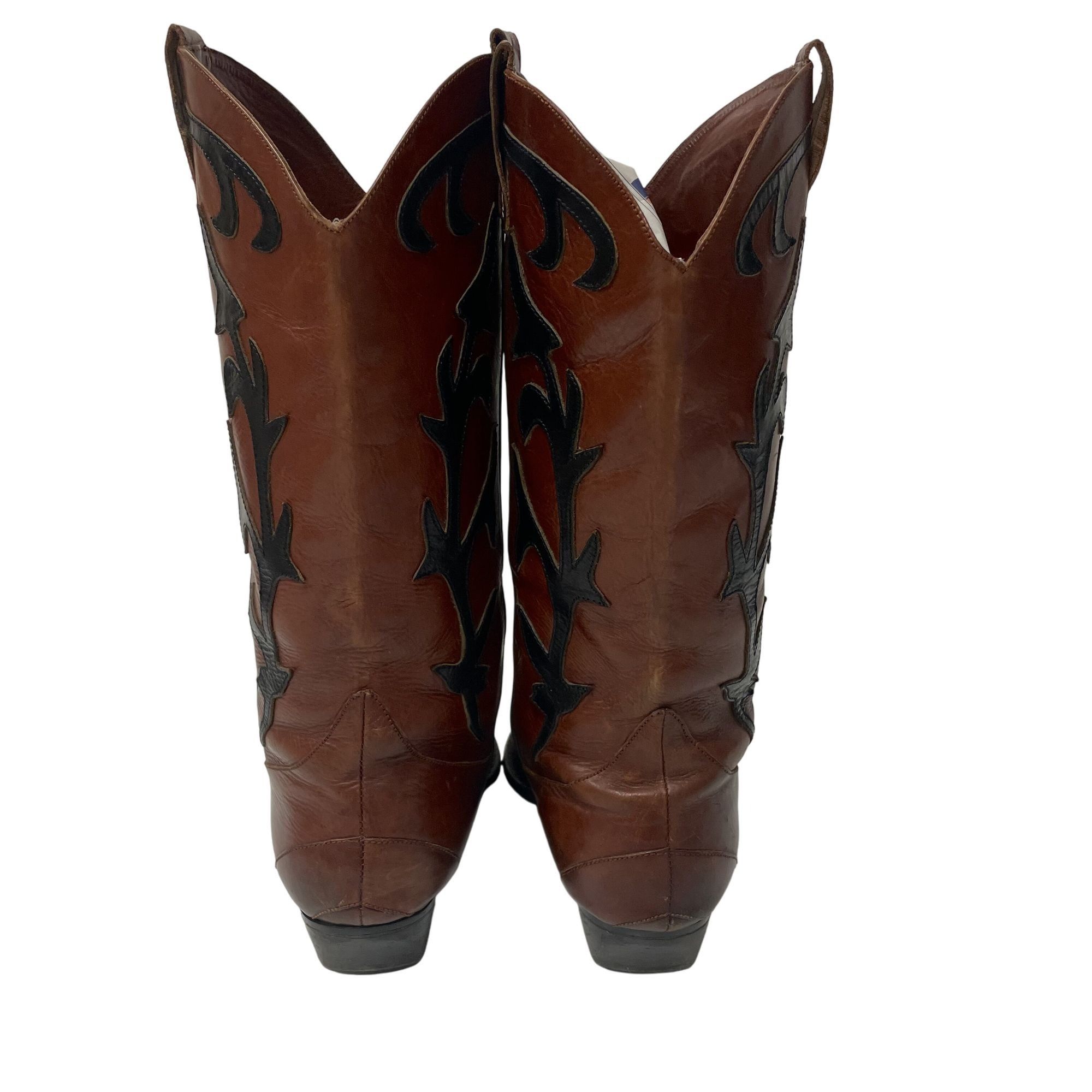 Other Vtg Van Eli Leather Cowboy Western Black Wingtip RODEO Boots Size US 6 / IT 36 - 6 Thumbnail
