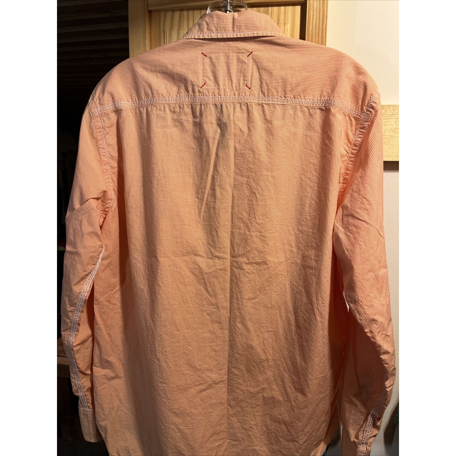 Robert Graham Robert Graham Men’s M Orange Check LS Button Up Cotton Shirt Size US M / EU 48-50 / 2 - 11 Thumbnail
