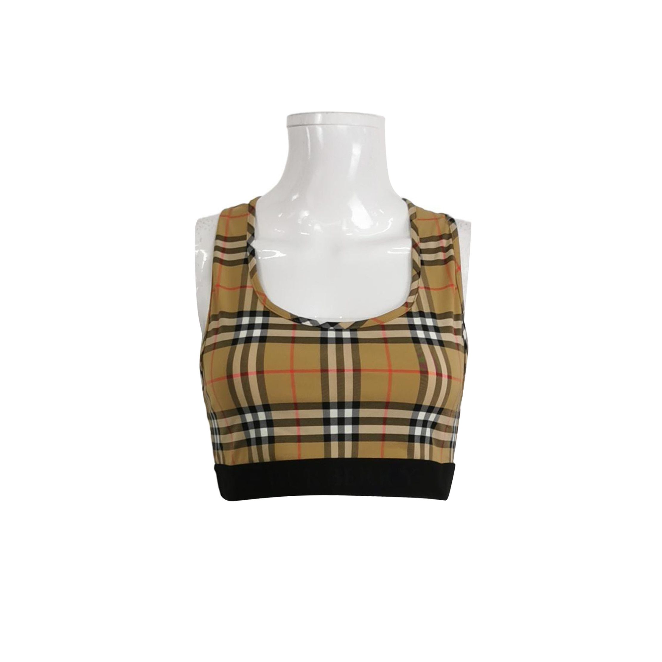 Burberry Check Print Tank Top Size M in Beige, Men's