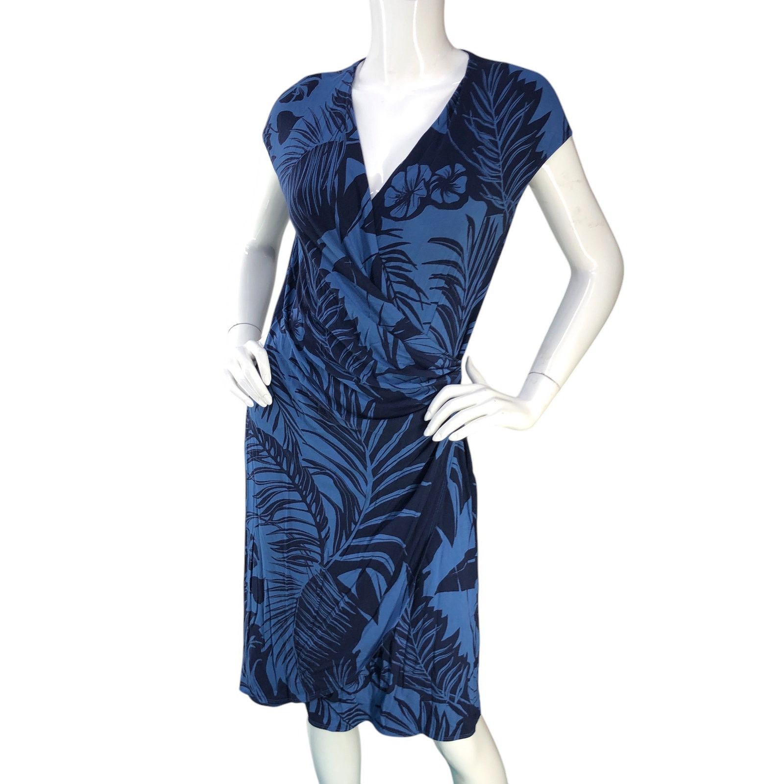 Tommy Bahama Size S Dress Faux Wrap Lets Be Fronds Tambour
