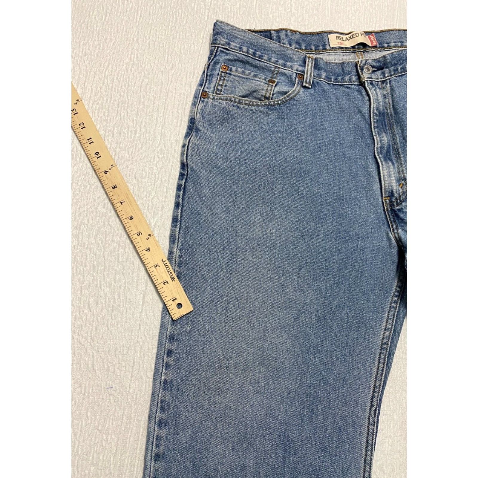 Levi's VINTAGE Levi's 550 Relaxed Fit Jeans 40x30 Blue Denim 100% Cotton Men Straight 5-Pocket Style 550 Series Jeans Size US 40 / EU 56 - 2 Thumbnail