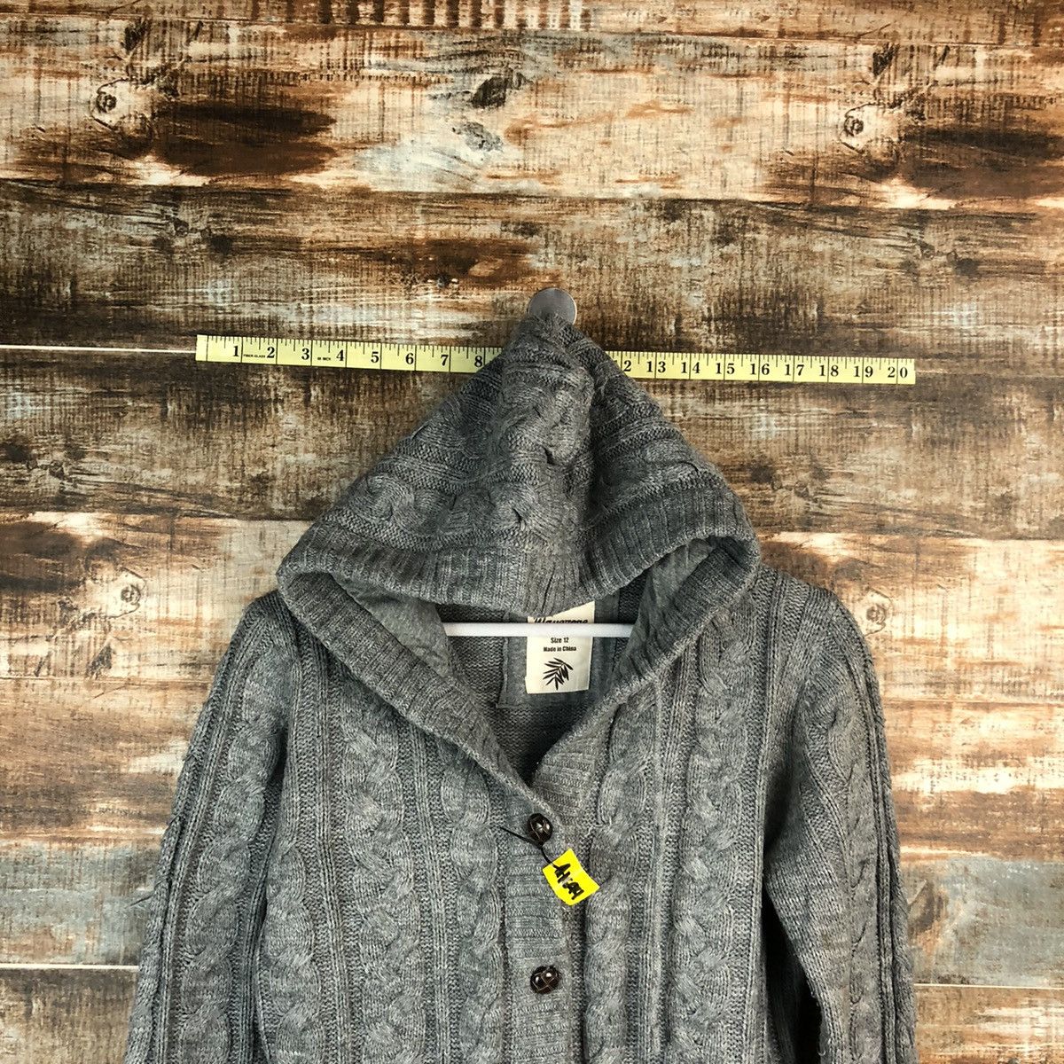 Japanese Brand Wave Zone Grey Cardigan Hoodie Knitwear #A1694 Size M / US 6-8 / IT 42-44 - 4 Thumbnail