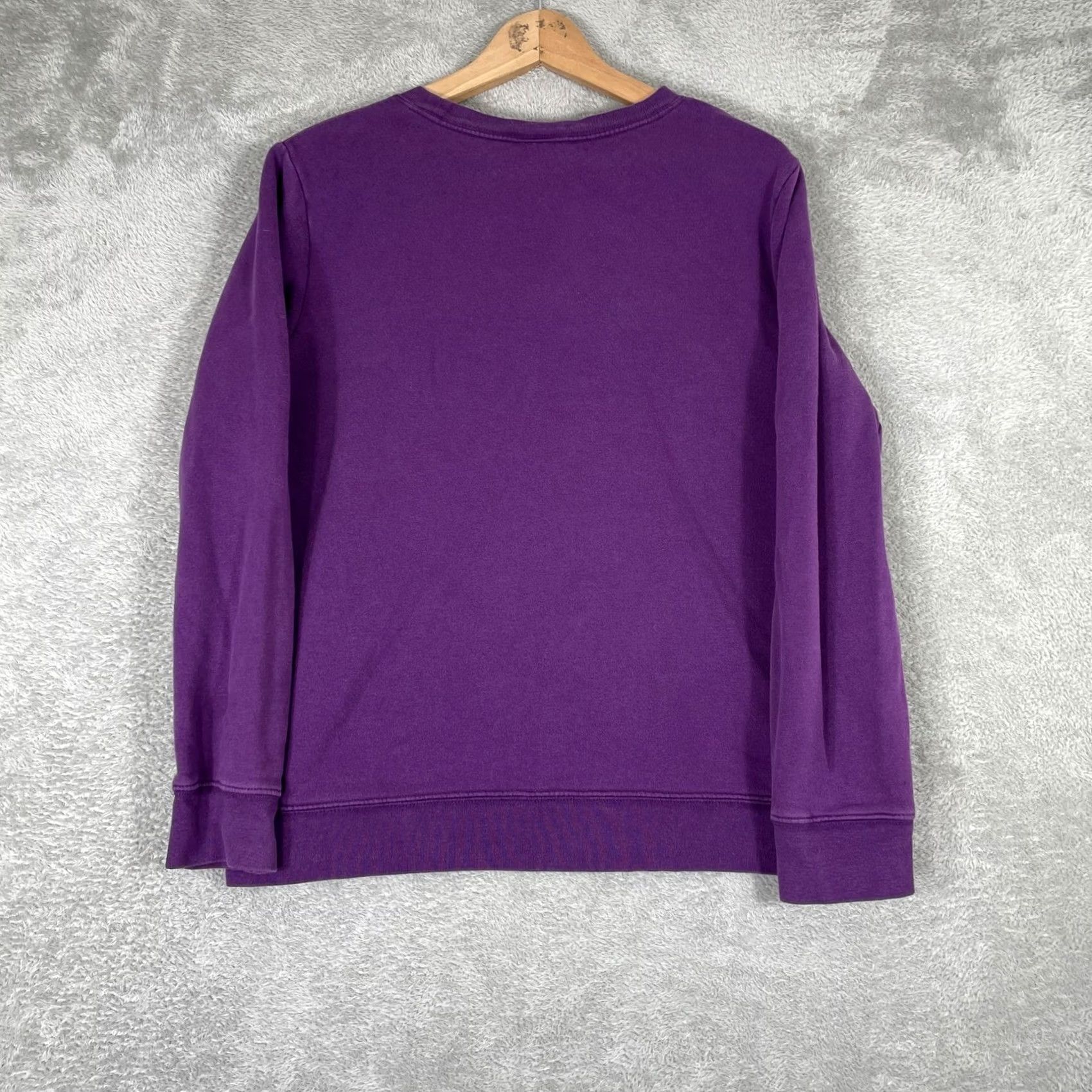 Basic Editions VINTAGE Sweatshirt Women Large Purple Embroidered Butterfly Floral Cottagecore Size L / US 10 / IT 46 - 4 Thumbnail